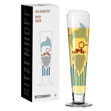 Ritzenhoff Bierglas Heldenfest, Glas, Mehrfarbig H:25cm D:6.5cm Glas