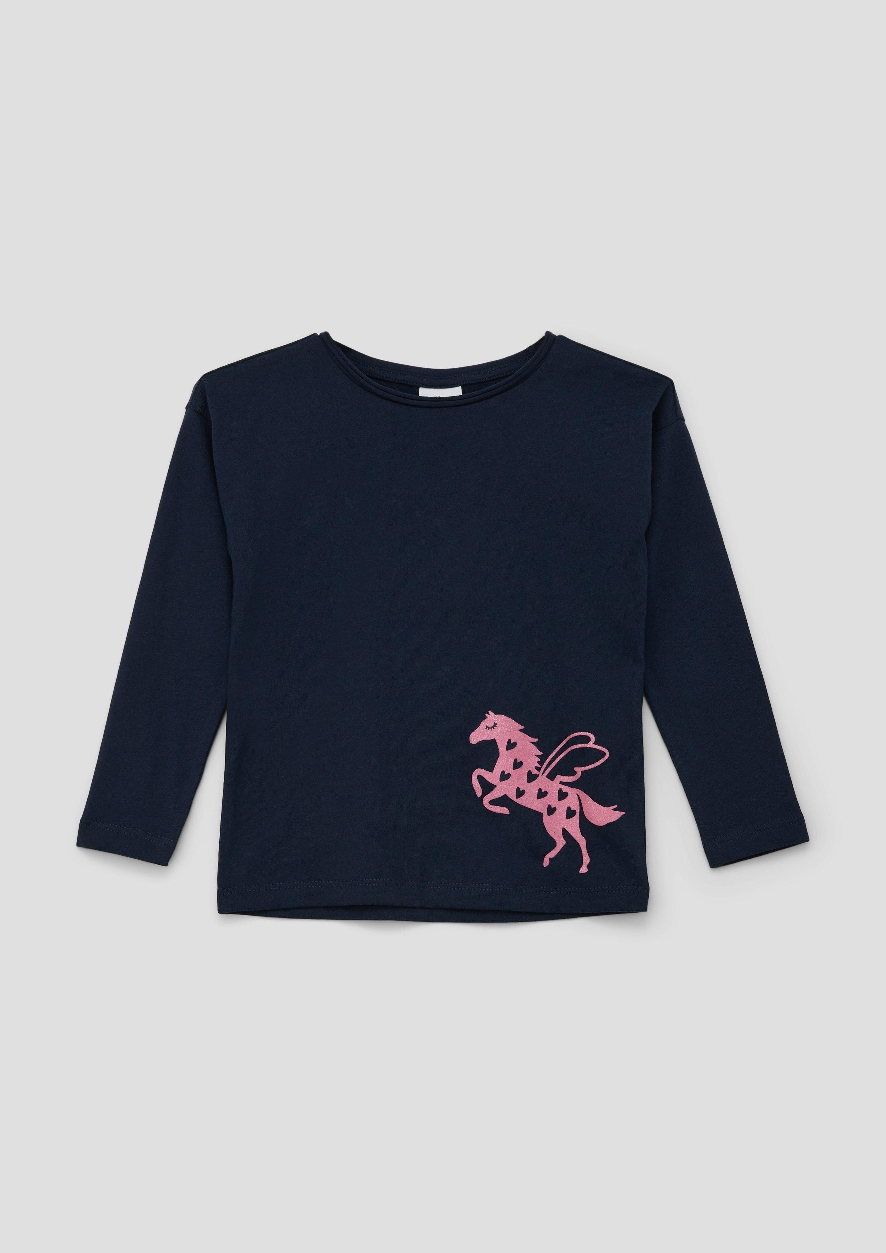Langarmshirt Longsleeve mit Glitzer-Print