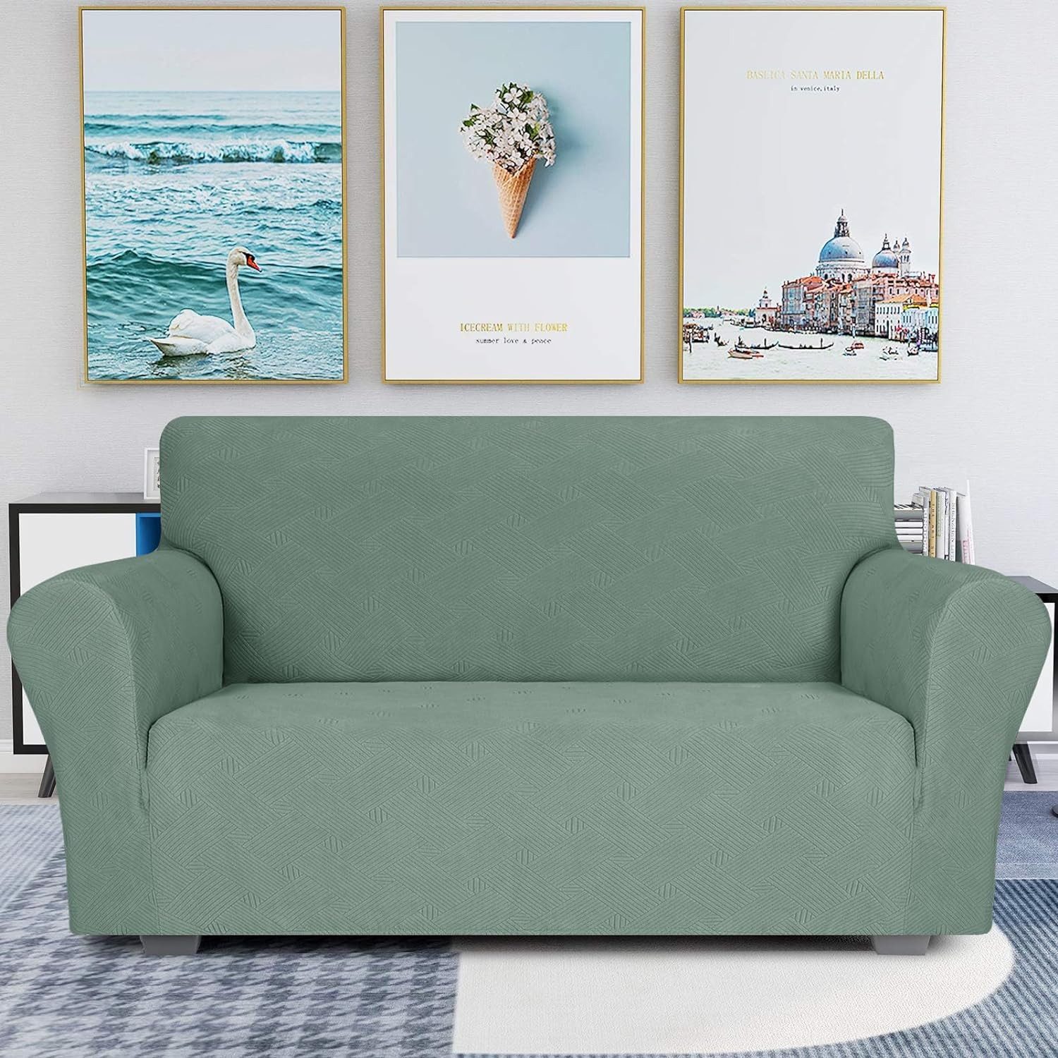 Coonoor Sofahusse Stretch Sofabezug, Sofa Überzug 1/2/3/4 Sitzer, Sofaschoner rutschfest, Elastisch Couch Überzug Mit Armlehnen, Sofaüberwurf Couch Überwurf