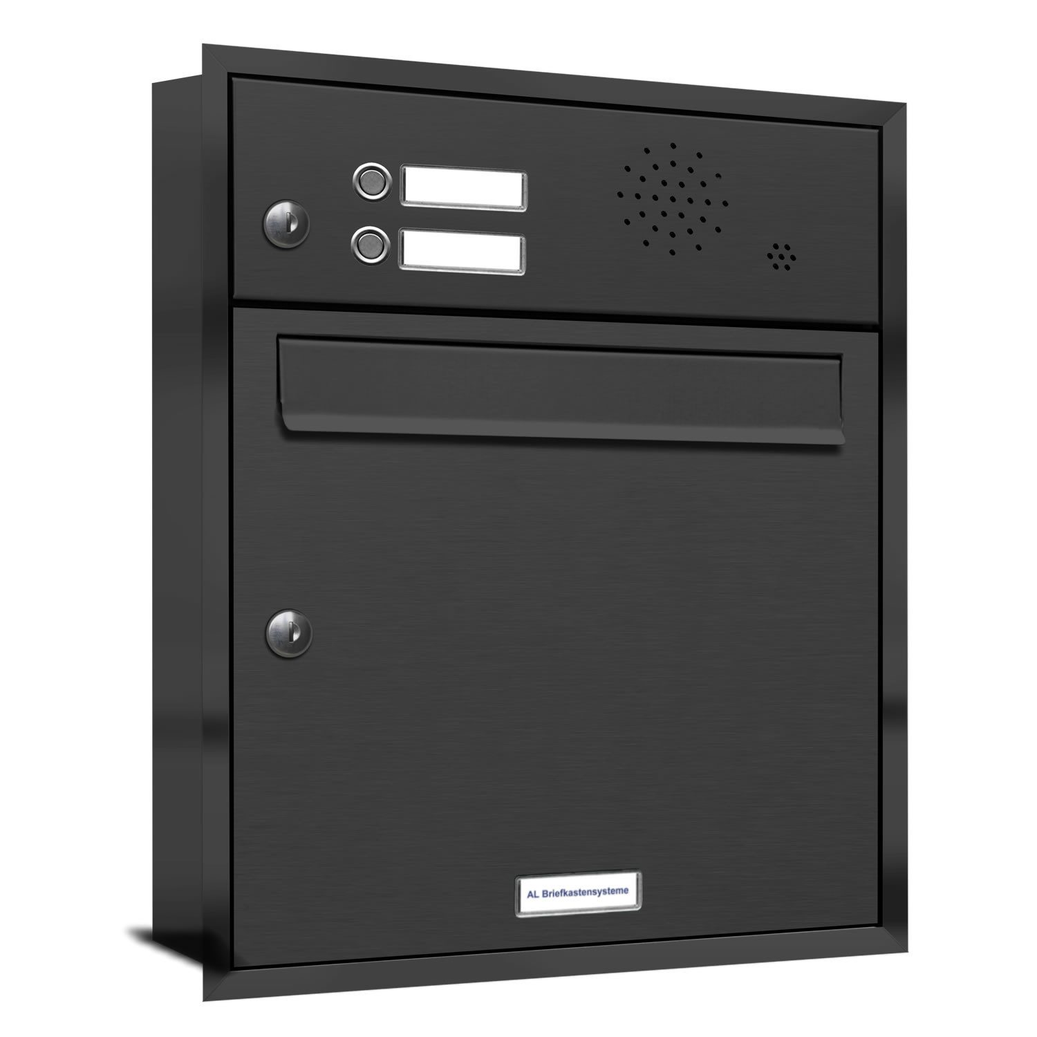AL Briefkastensysteme Wandbriefkasten 1 Fach Premium Unterputz Briefkasten RAL 7016 Anthrazit wetterfest