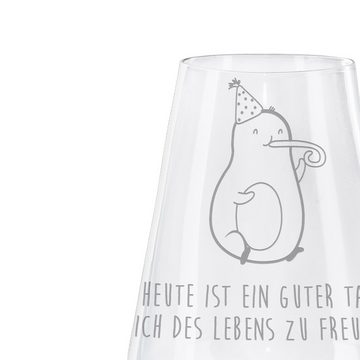 Mr. & Mrs. Panda Weißweinglas Avocado Feier - Transparent - Geschenk, Veggie, Weißweinglas, Weißwei, Premium Glas, Premium Gravur