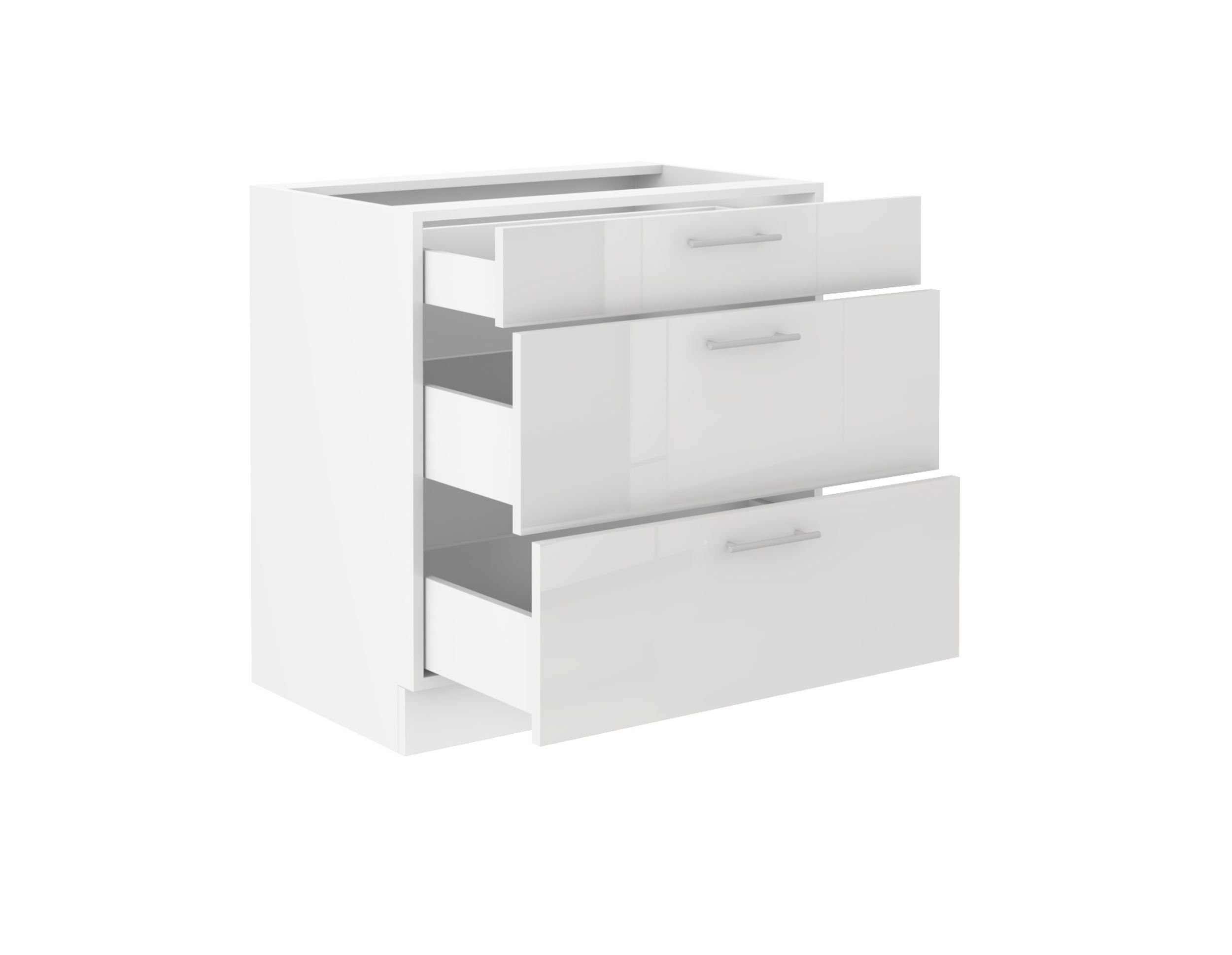 Küchen-Preisbombe Auszugsunterschrank 80 Küche Lara Weiß Hochglanz + Weiß K günstig online kaufen