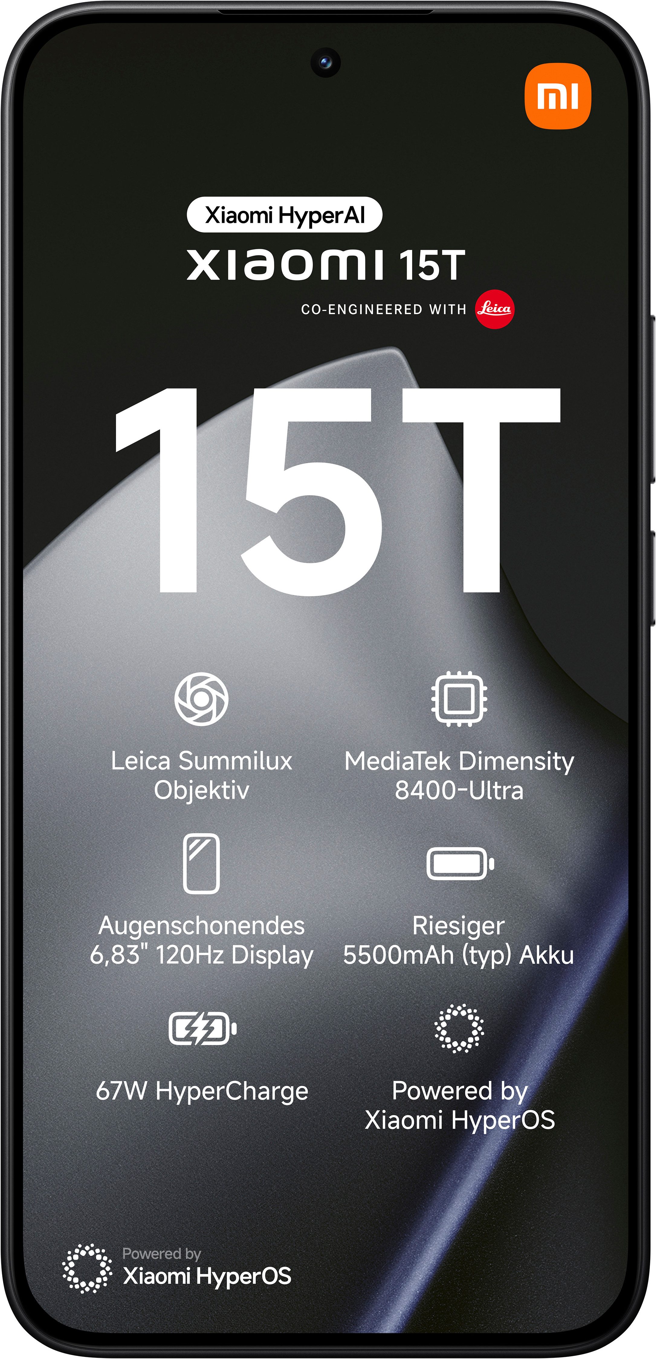 Xiaomi 15T 12+256 Smartphone (17,34 cm/6,83 Zoll, 256 GB Speicherplatz, 50 MP Kamera)