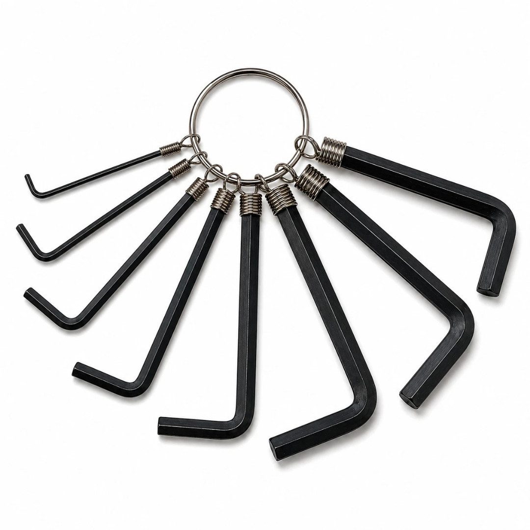 EUROBATT Sp. z o.o. Innensechskantschlüssel 8 tlg. Innensechskant Schlüsselanhänger 6-Kant HEX 1,5–6 mm (Set, 8 St., 8-teilig), 8-teilig, kompakt, Innensechskant 1,5–8 mm