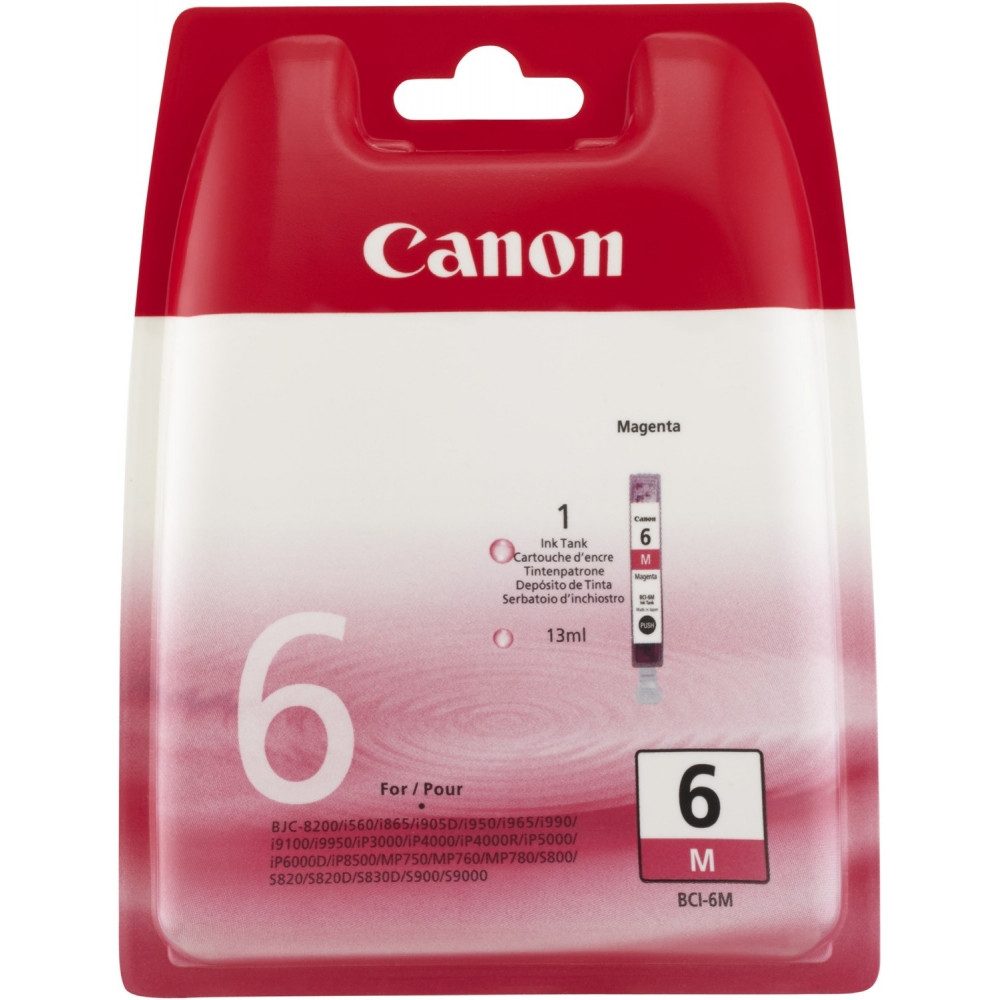 Canon Canon BCI-6 M Tintenpatrone Magenta. Nachfülltinte (für Pixma I 9950, IP 3000, IP 3100, IP 4000, IP 5000, IP 6000, IP 6100, IP 8500, MP 750, MP 760, MP 780, x, Tintenstrahl-Drucktechnologie)