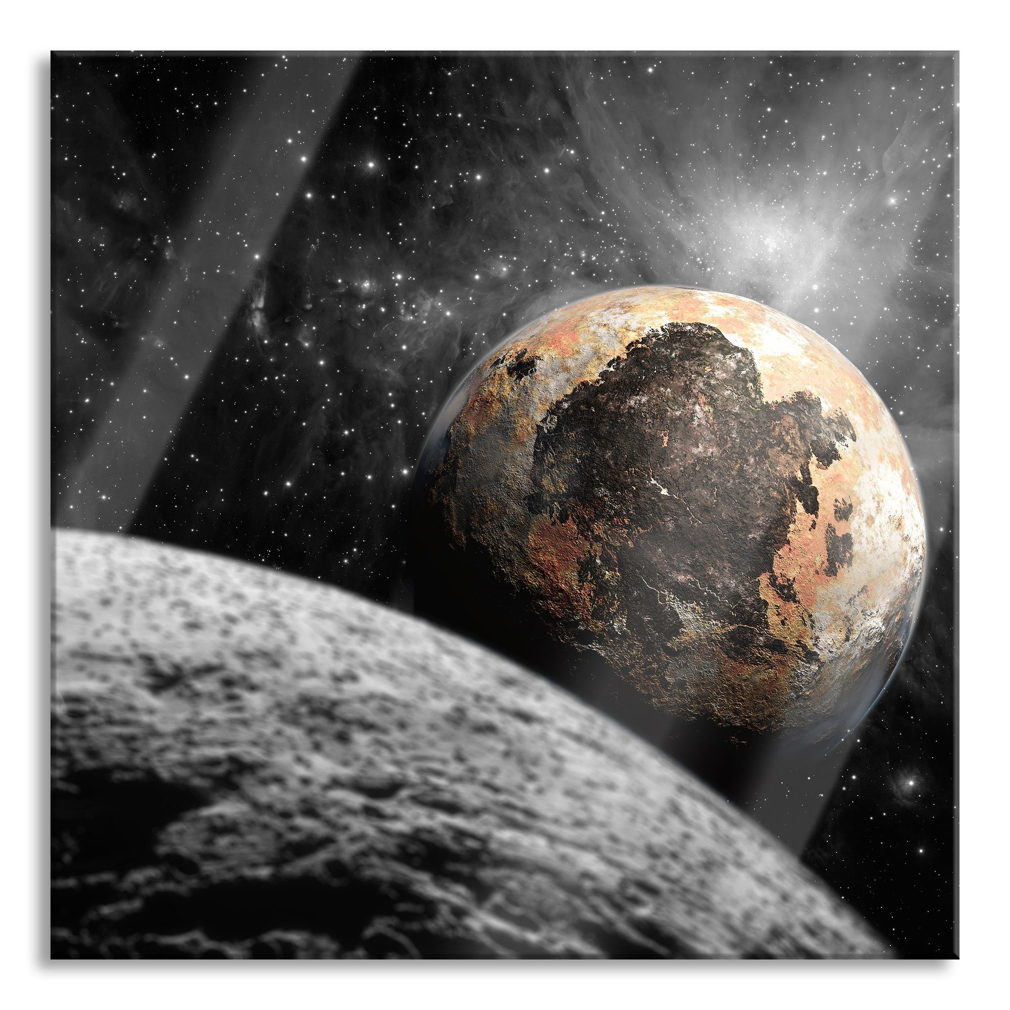 Glasbild Alien Planeten im Weltall