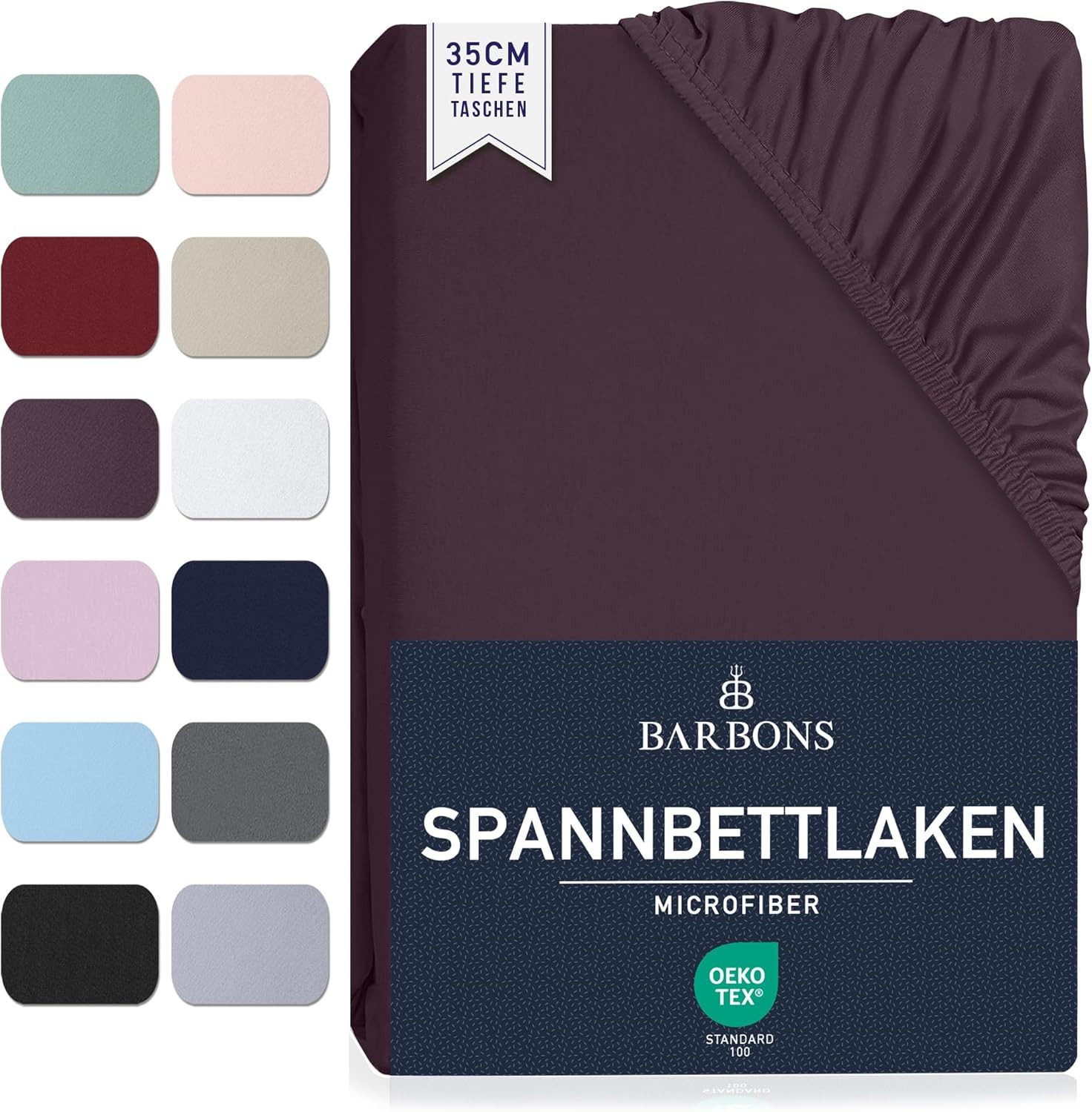 BARBONS Spannbettlaken Mikrofaser Bettlaken, 35 cm Tiefe Spannbetttuch, Gebürstete Polyester, (1 Stück), Topper