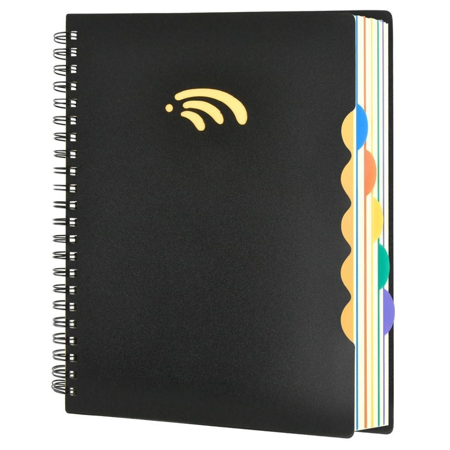 LuxusKollektion Notizbuch Notizbuch A4 liniert mit Register 290 Seiten Schwarz