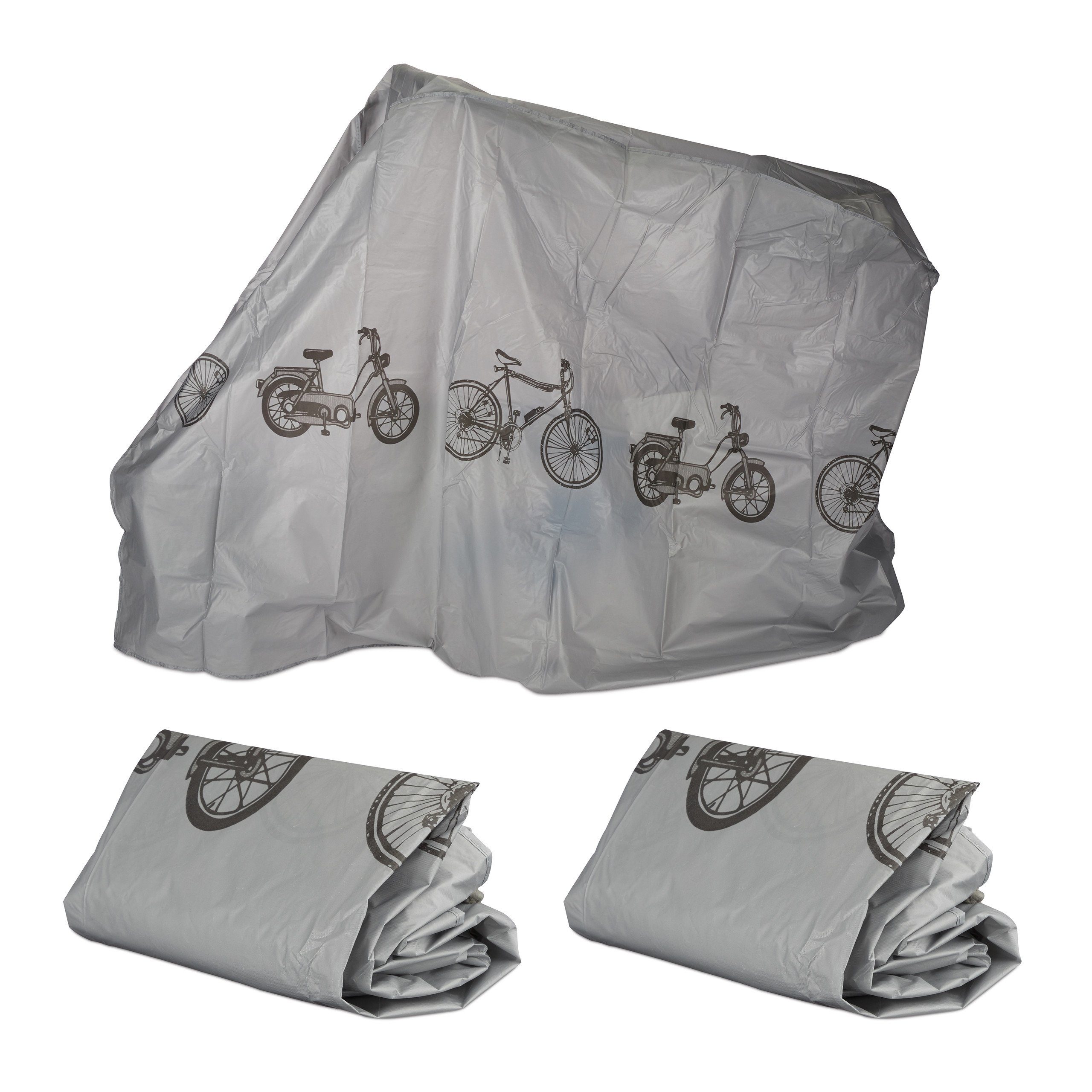 Fahrradschutzhülle 3 x Fahrradgarage Kunststoff grau