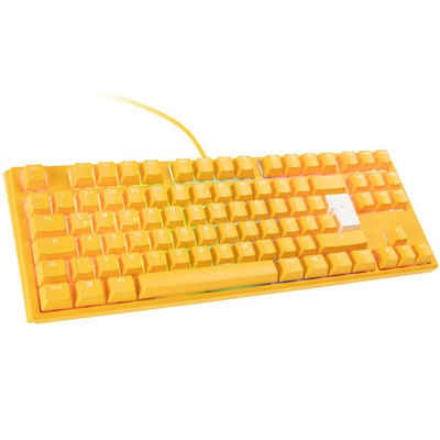 Ducky One 3 Yellow TKL RGB LED MX-Silent-Red Gaming-Tastatur (Gelb DE-Layout QWERTZ)