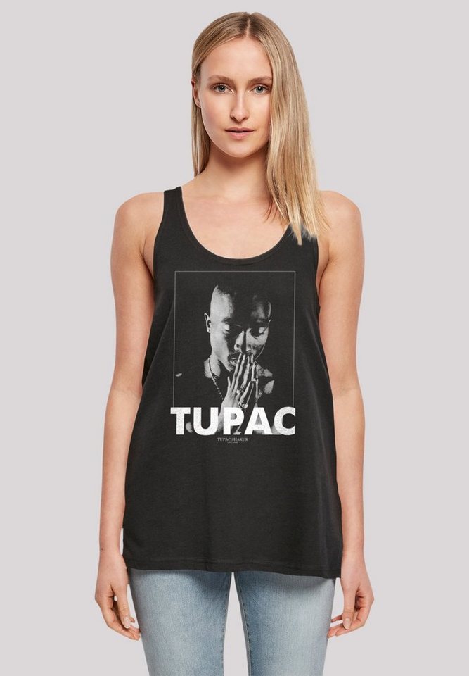 F4NT4STIC T-Shirt Tupac Shakur Praying Print, Doppelt genähter Saum, lang  und weit geschnitten