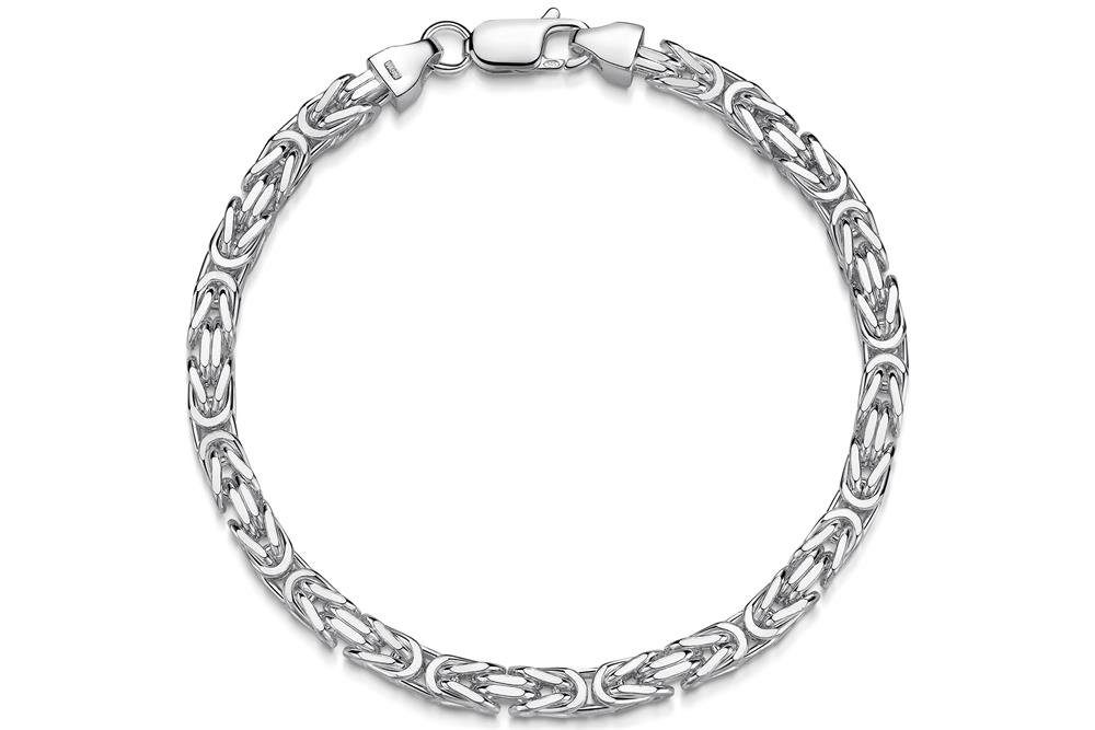 Silberarmband Königskette Armband, Breite 4,5mm - echt 925 Silber, Länge wählbar