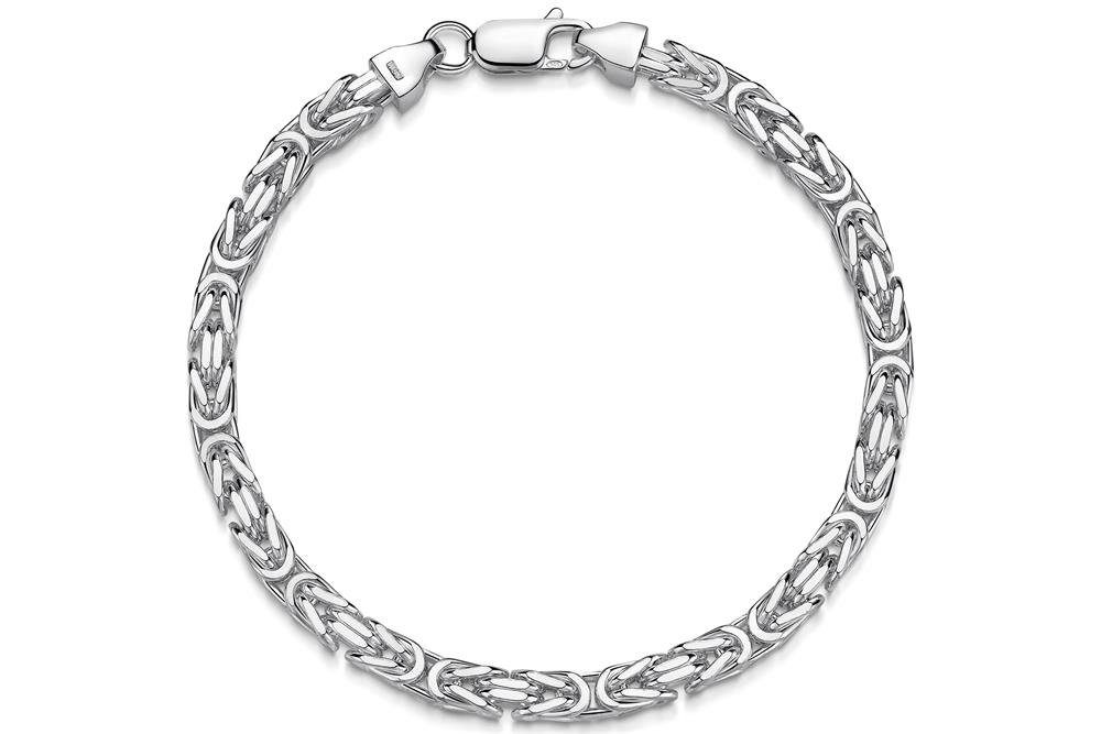 Silberkettenstore Silberarmband Königskette Armband, Breite 4,5mm - echt  925 Silber, Länge wählbar