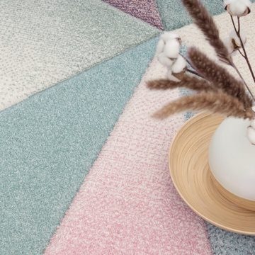 Teppich Kosy 310, Paco Home, rechteckig, Höhe: 15 mm, Kurzflor, modernes geometrisches Muster, in schönen Pastell-Farben