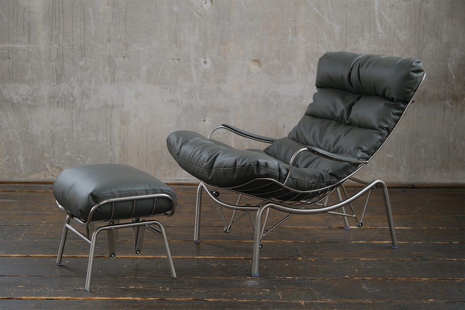 KAWOLA Relaxsessel ROWA, Sessel Leder mit Hocker verschiedene Farben