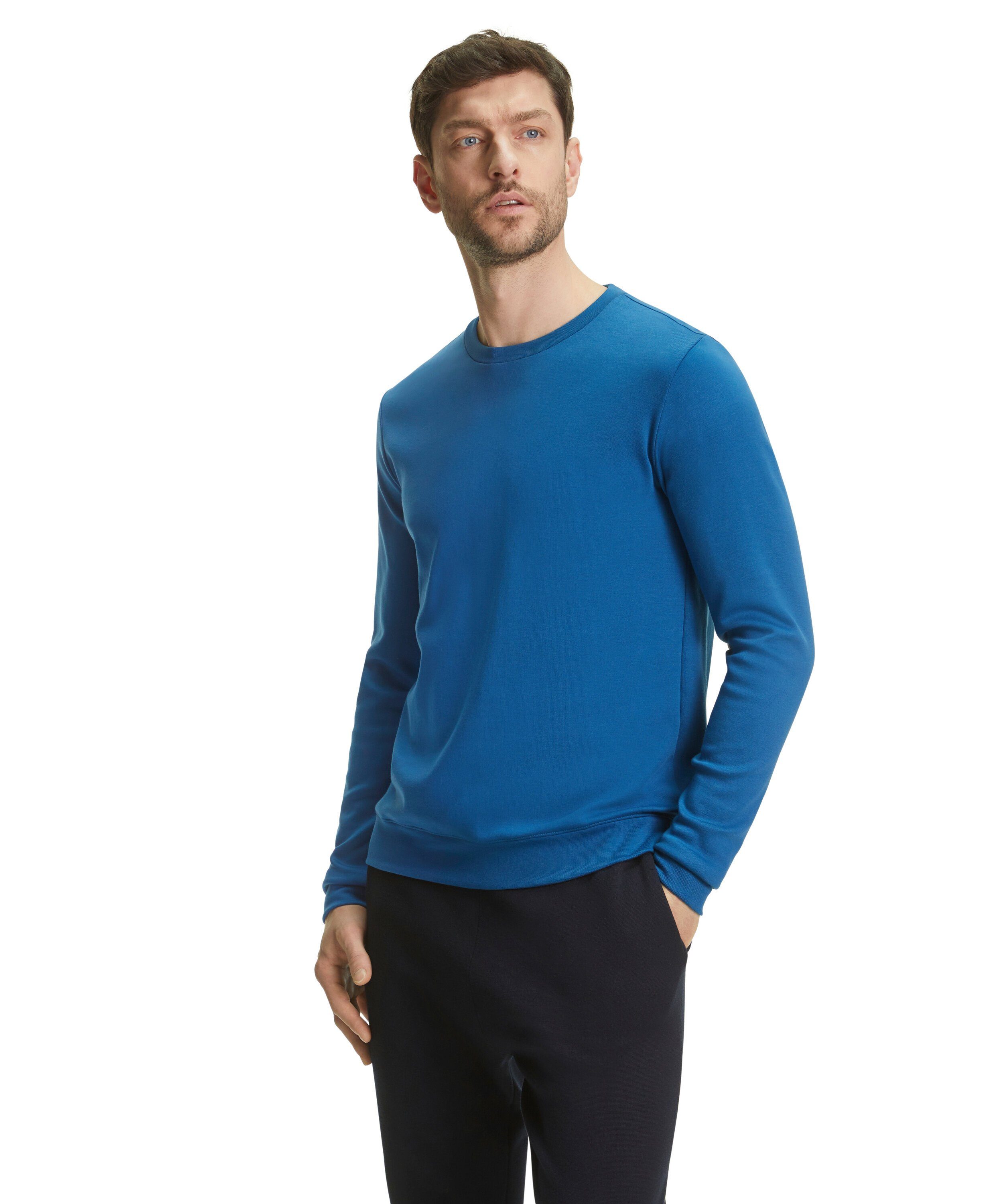 FALKE Langarmshirt (1-tlg) aus hochwertiger Pima-Baumwolle migblue (6317)