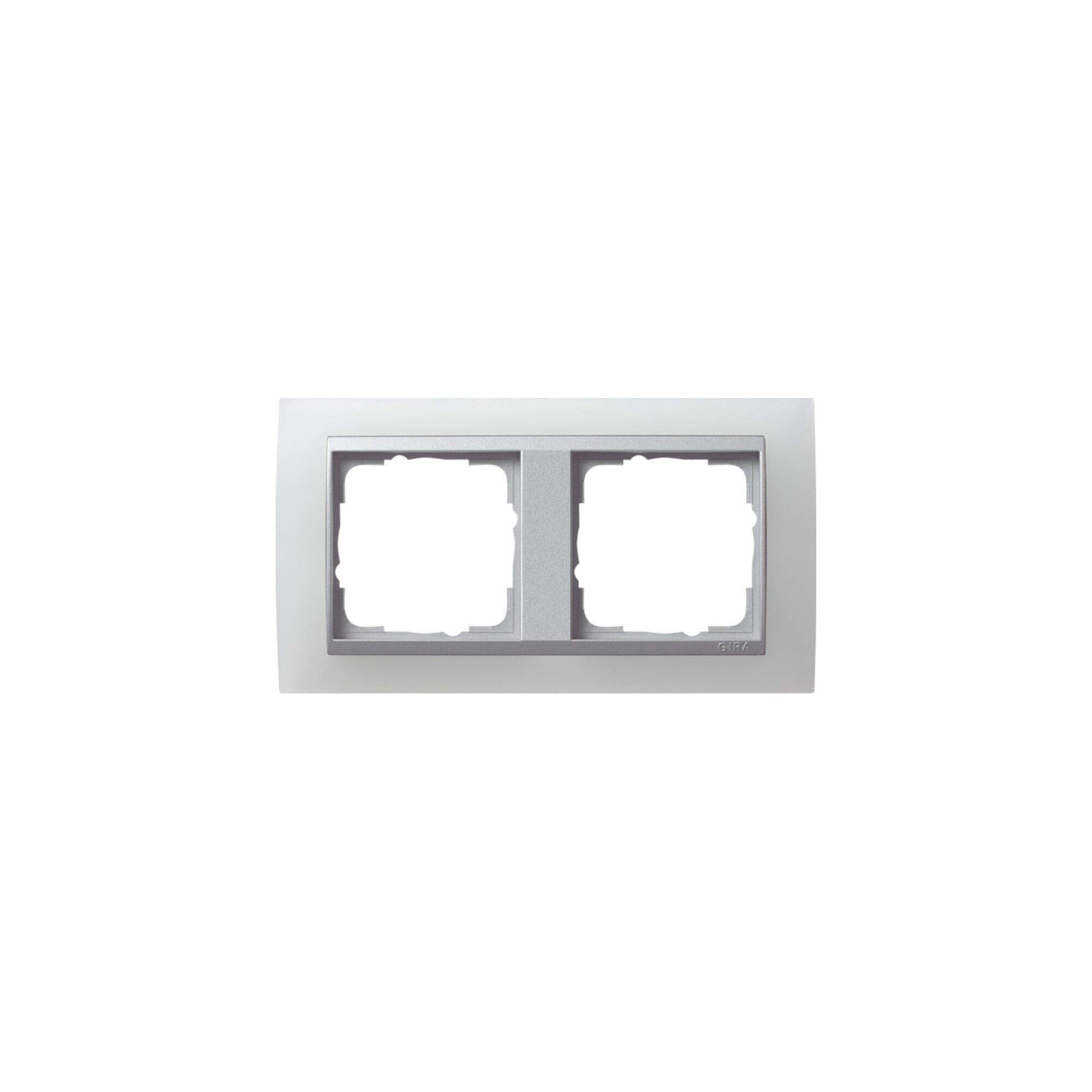 Abdeckplatte Gira Abdeckrahmen 2f.opak ws m.alu.ZL, Event 021250