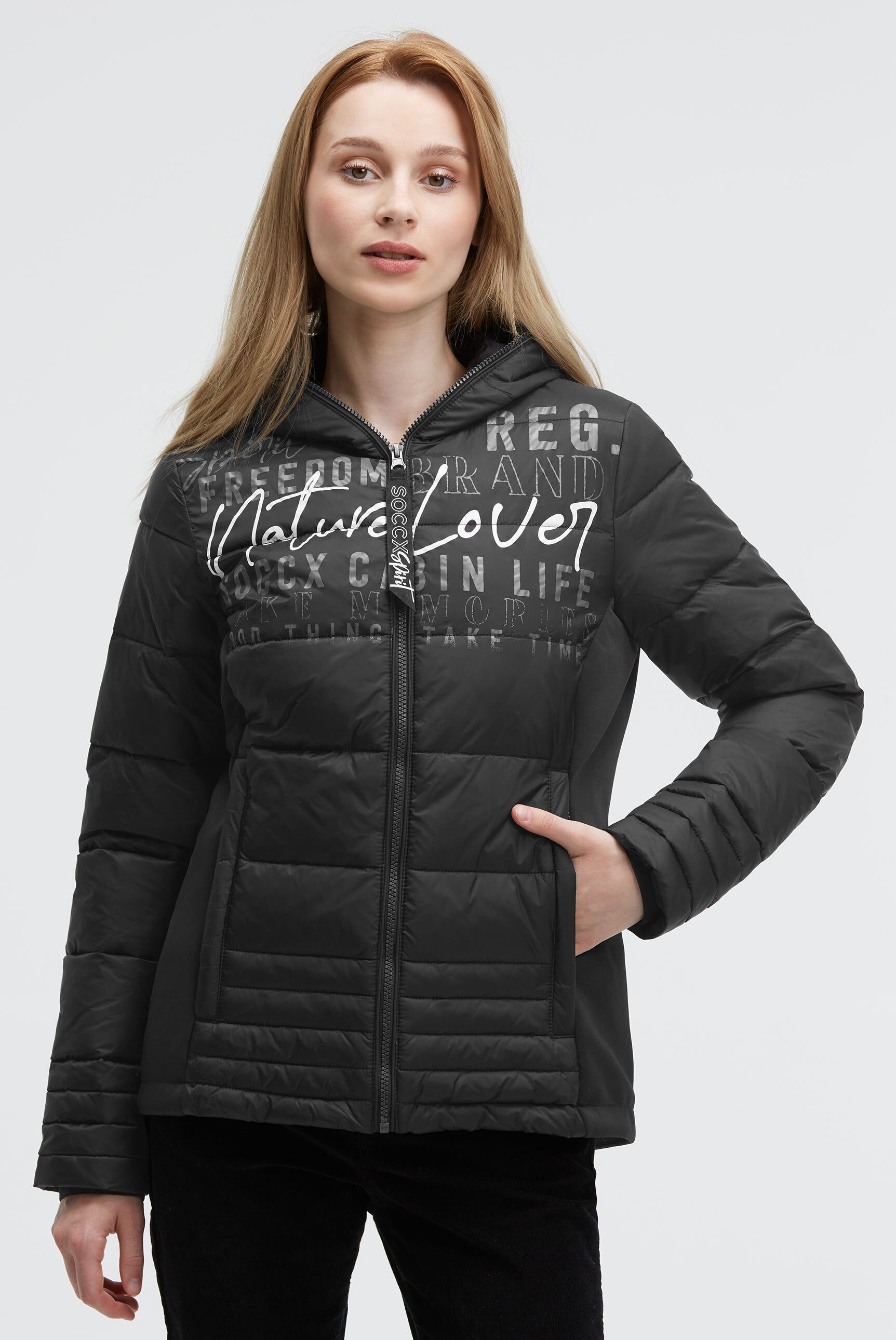 SOCCX Winterjacke mit Windbreaker-Bündchen