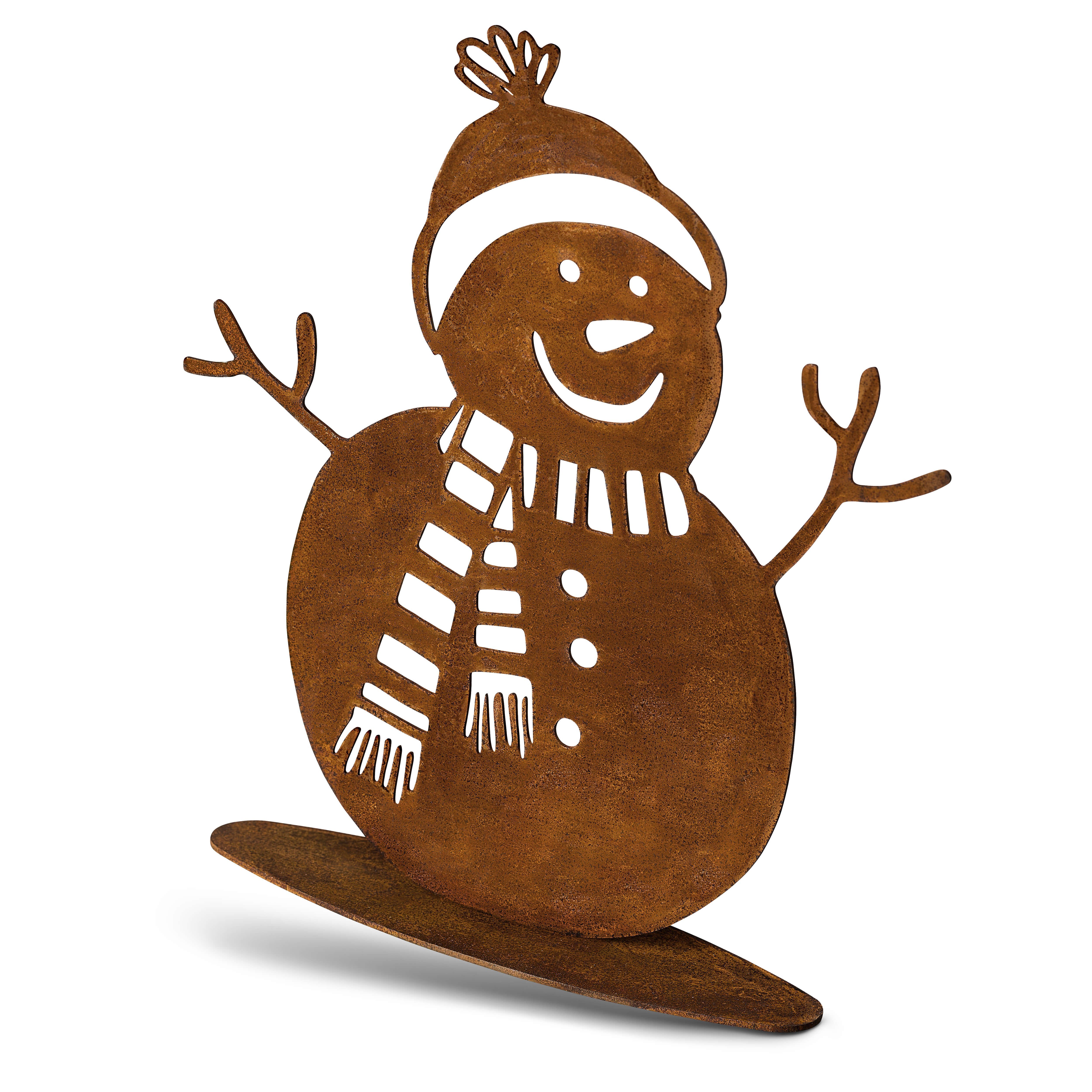 Rostikal Schneemann Rost Deko Metall (1 St), Winterdeko Edelrost Design, Handmade