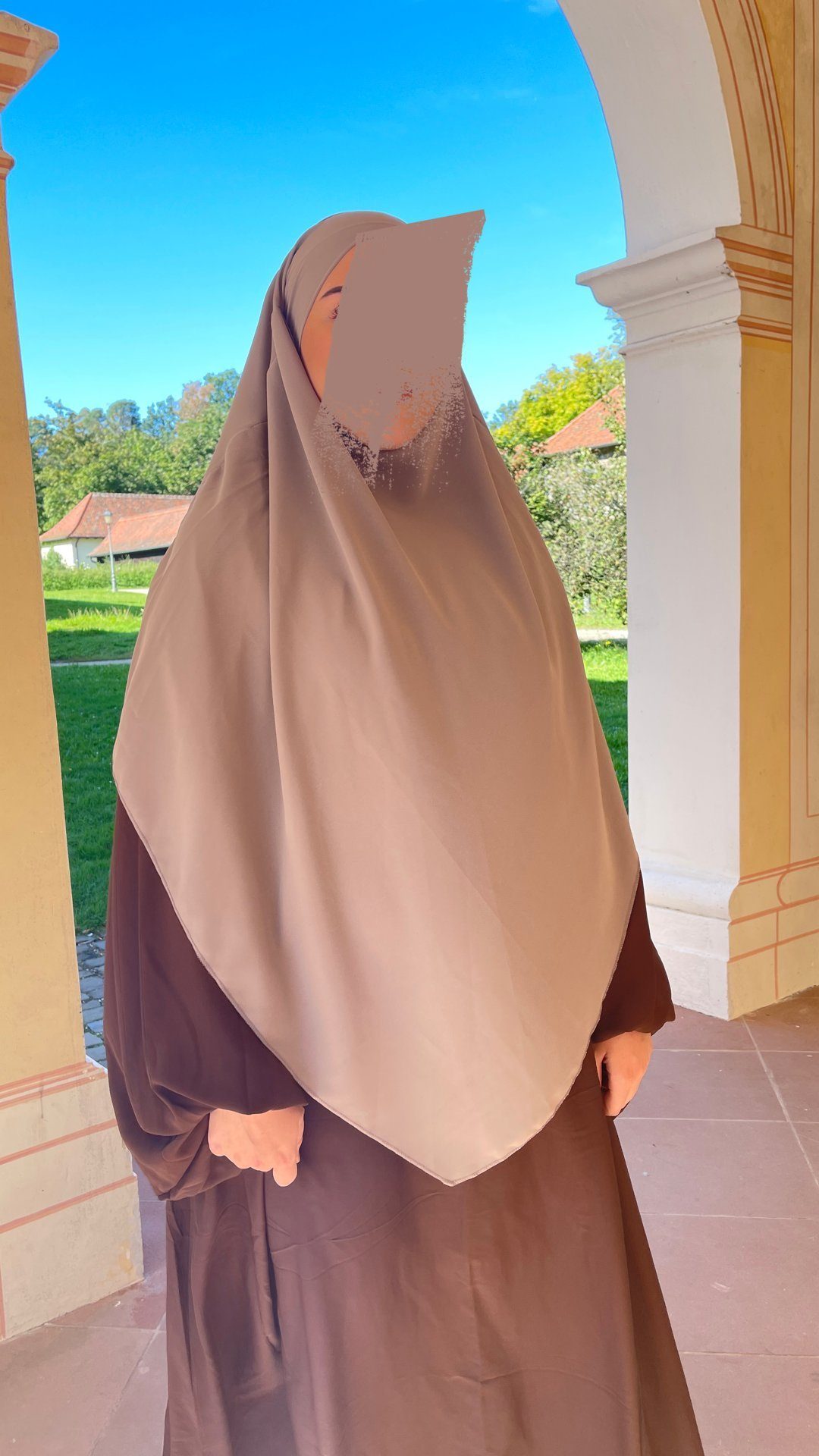 zweilagig Seide, Kopftuch mit Khimar zweilagig aus Khimar HIJABIFY Medina Niqabfunktion Taupe
