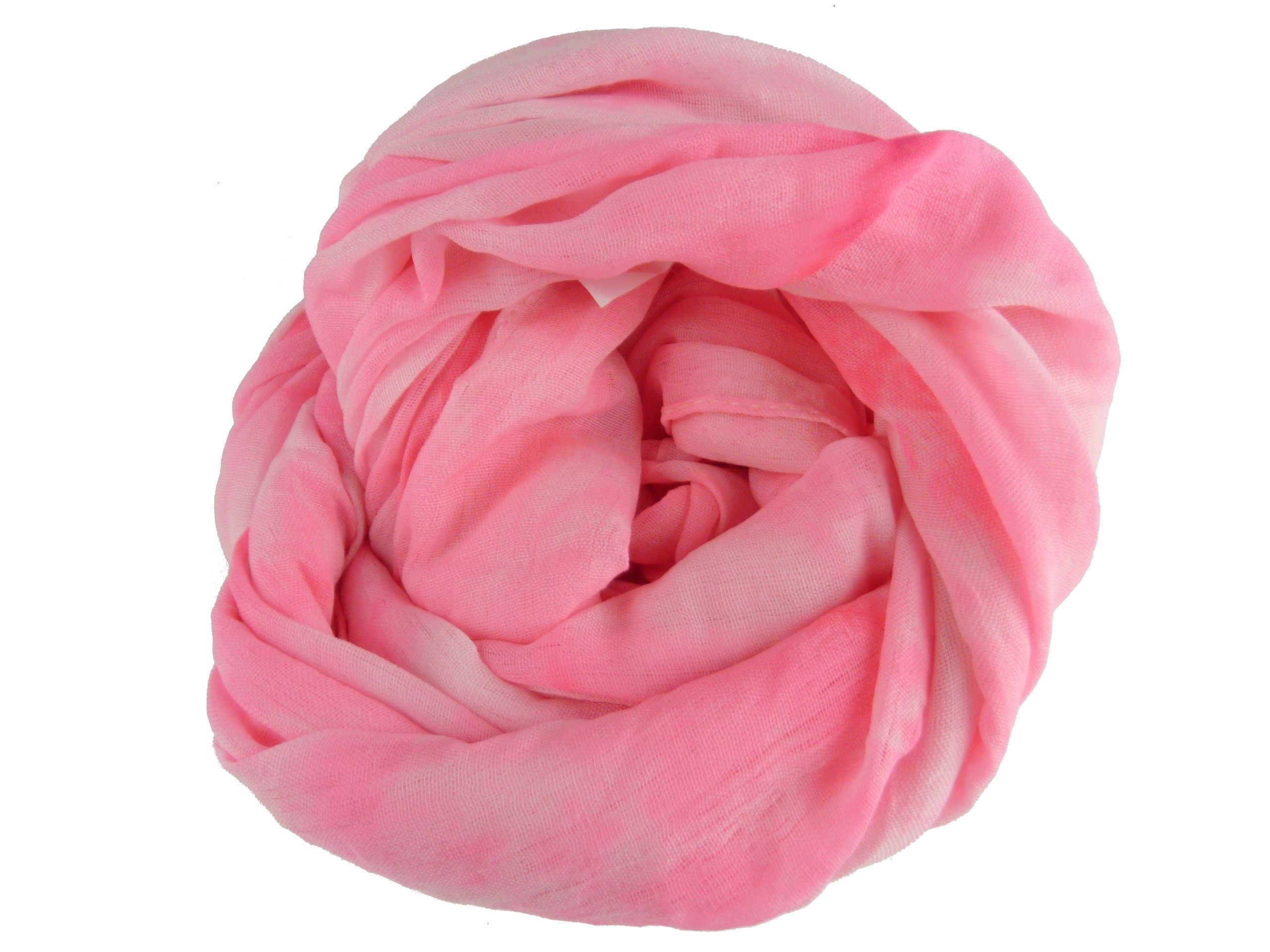 Taschen4life Loop leichter Damen Loop Schal B1806A, uni Batik Farben, Schlauchschal, vintage & modern pink