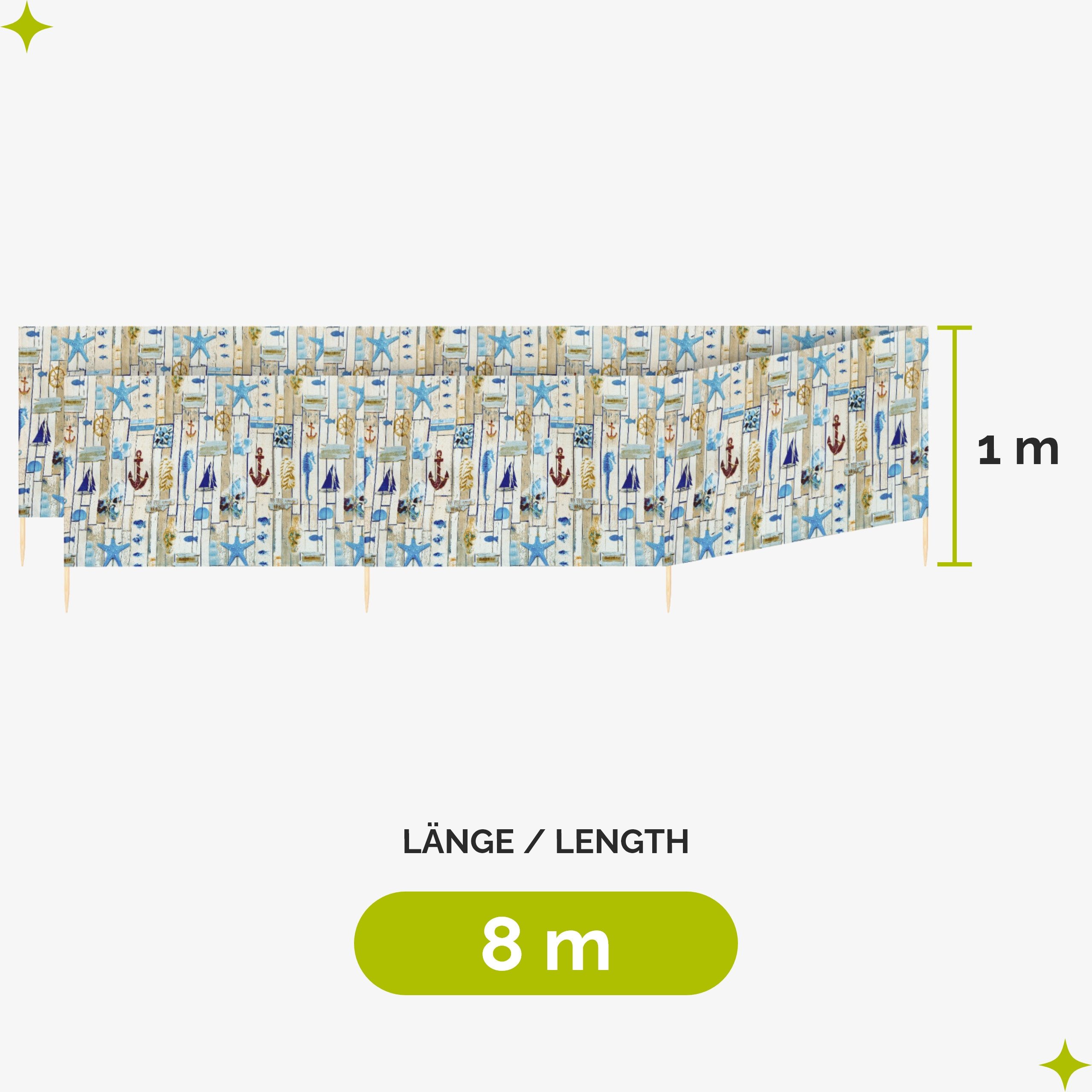Garronda Windschutz Strand Sichtschutz 8m lang günstig online kaufen