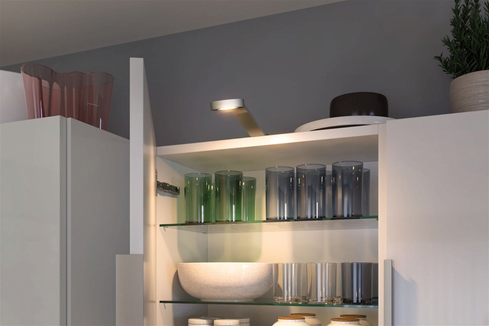 Paulmann Unterschrankleuchte Clever Connect Spot Mike 2W 2700-6500K 12V Chrom matt/Kunststoff, LED fest integriert, Tageslichtweiß, tunable White