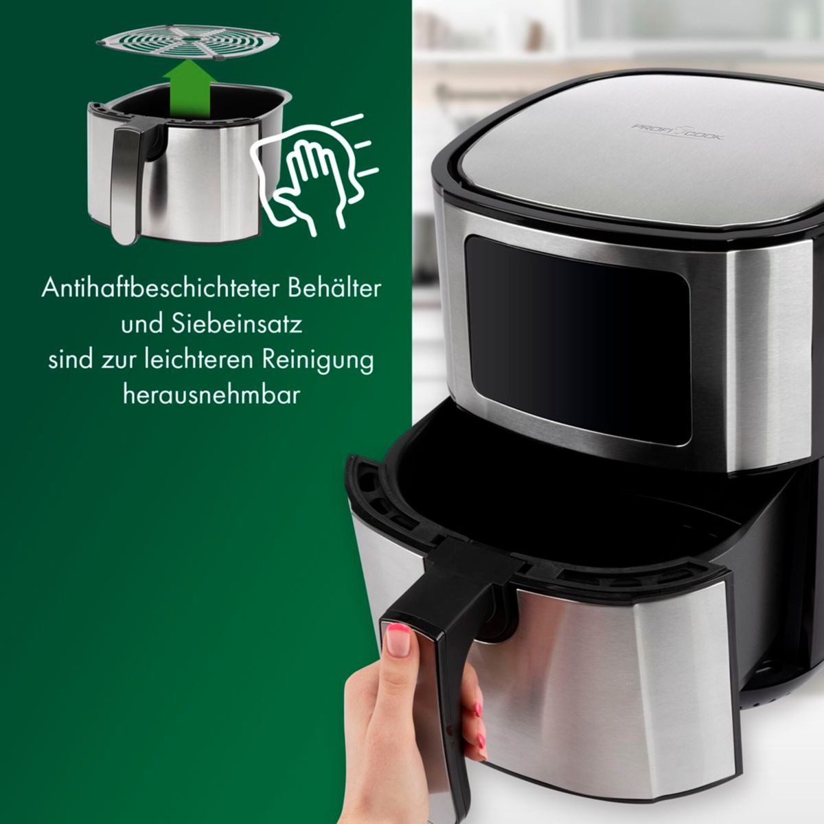 ProfiCook Heißluftfritteuse PC-FR 1239 H inox