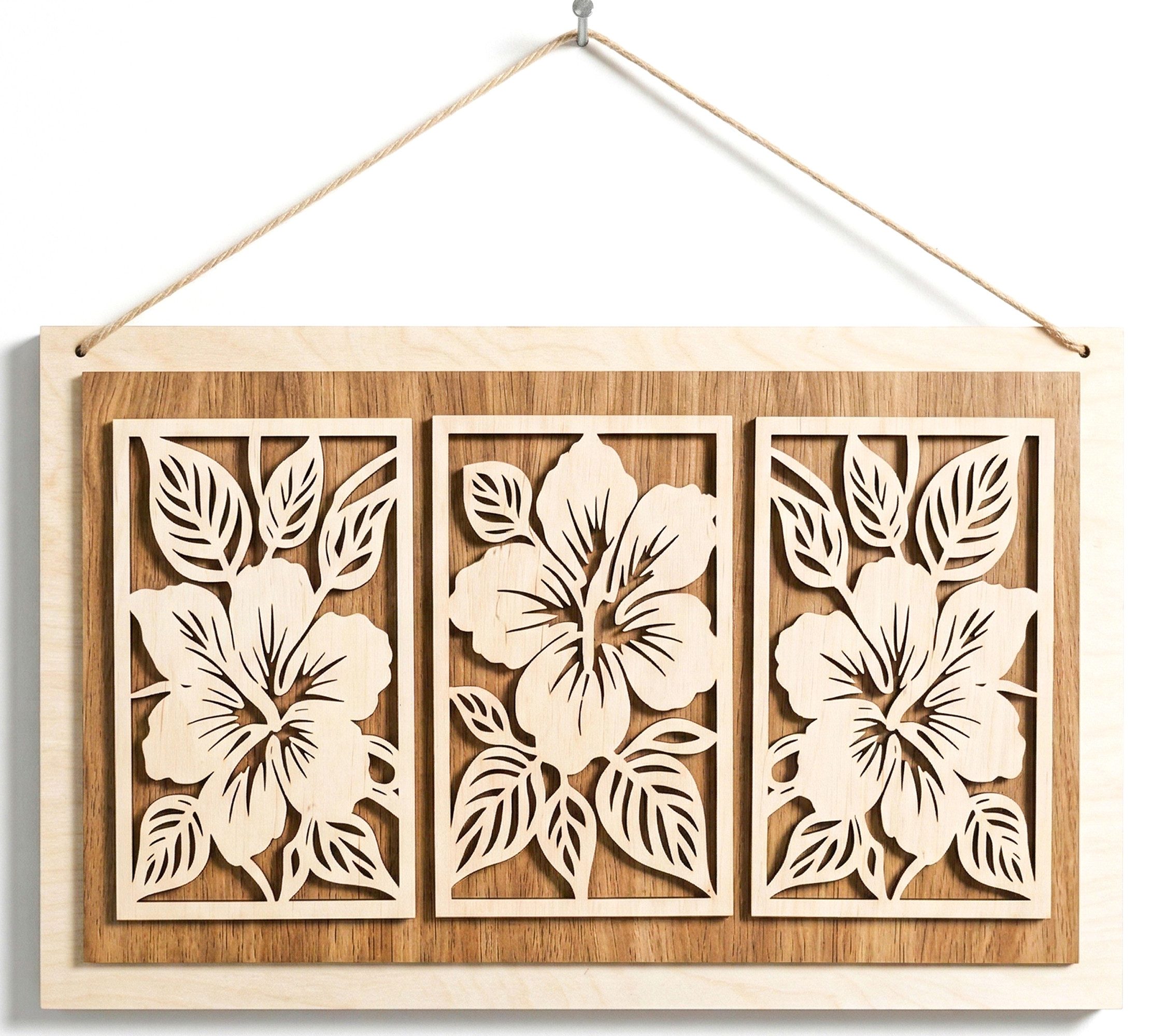 ORNAMENTI Wanddekoobjekt 3D Wanddeko aus Holz für Wohnzimmer, Baum des Lebens, Blätter, Blumen (Hingucker Wandbild, Holzbild, Holzdeko, stilvolle Wanddekoration, Wandpaneel, Ornament, Wandrelief), Verzierung fur Zuhause, Wandkunst, Dekorative Skulptur