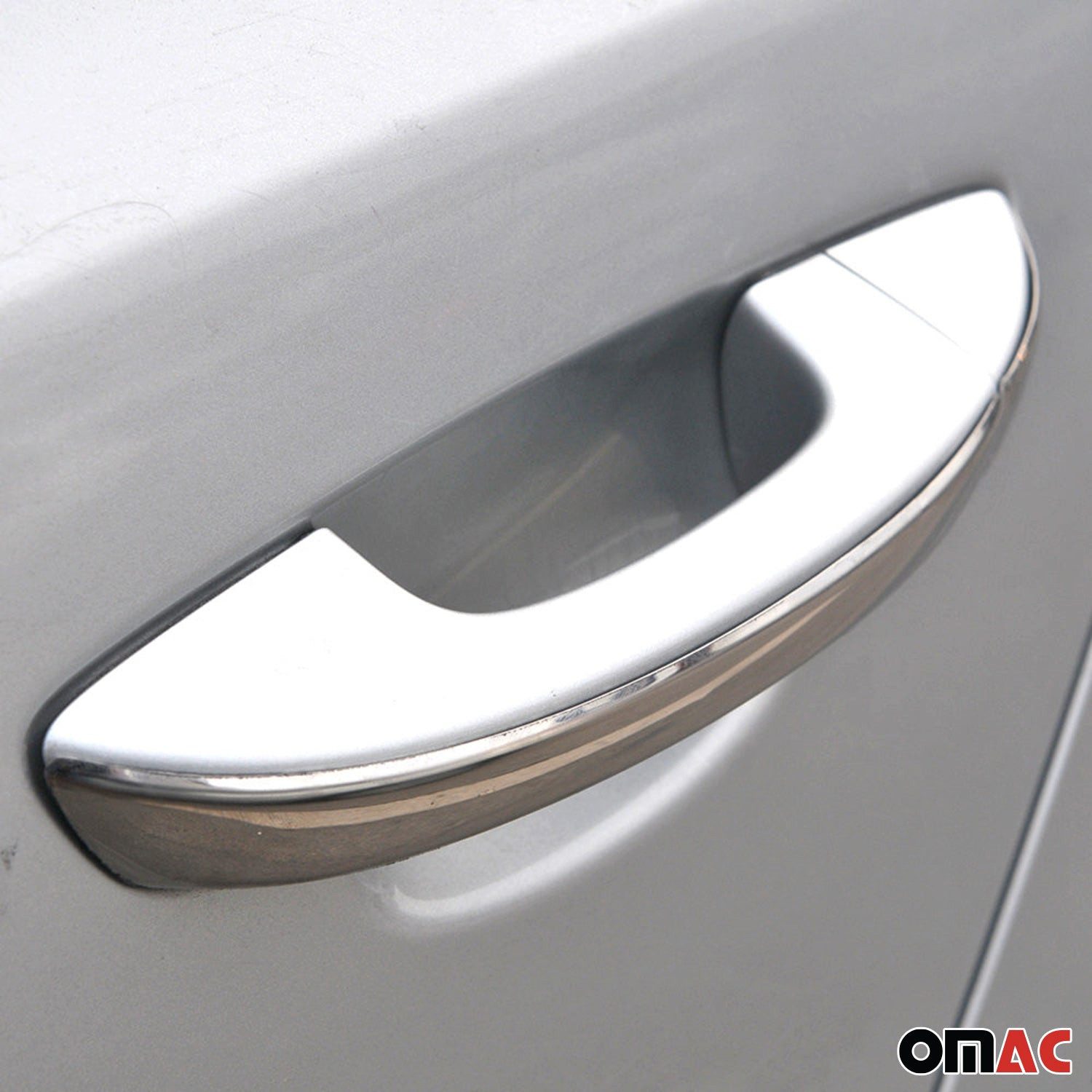 OMAC Zierleisten-Aufkleber Türgriff Blende für Seat Alhambra 2010-2025 4Tür Edelstahl 8x, (8tlg), Langlebig,Einfache Reinigung,Einfache Installation,Rostbeständig