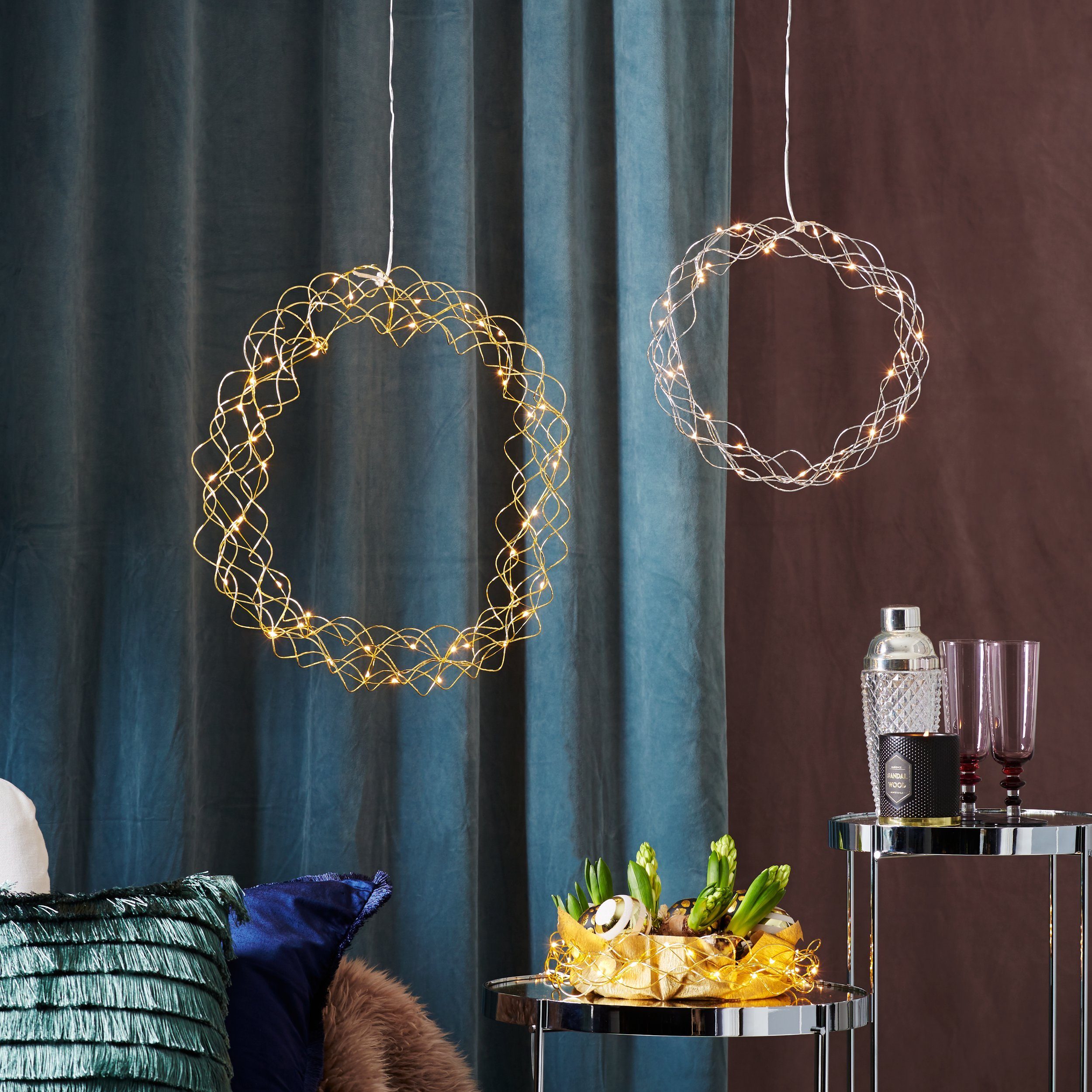 EGLO Dekoobjekt Curly, LED Lichterkranz, mit Kabel, beleuchtete Weihnachtsd günstig online kaufen