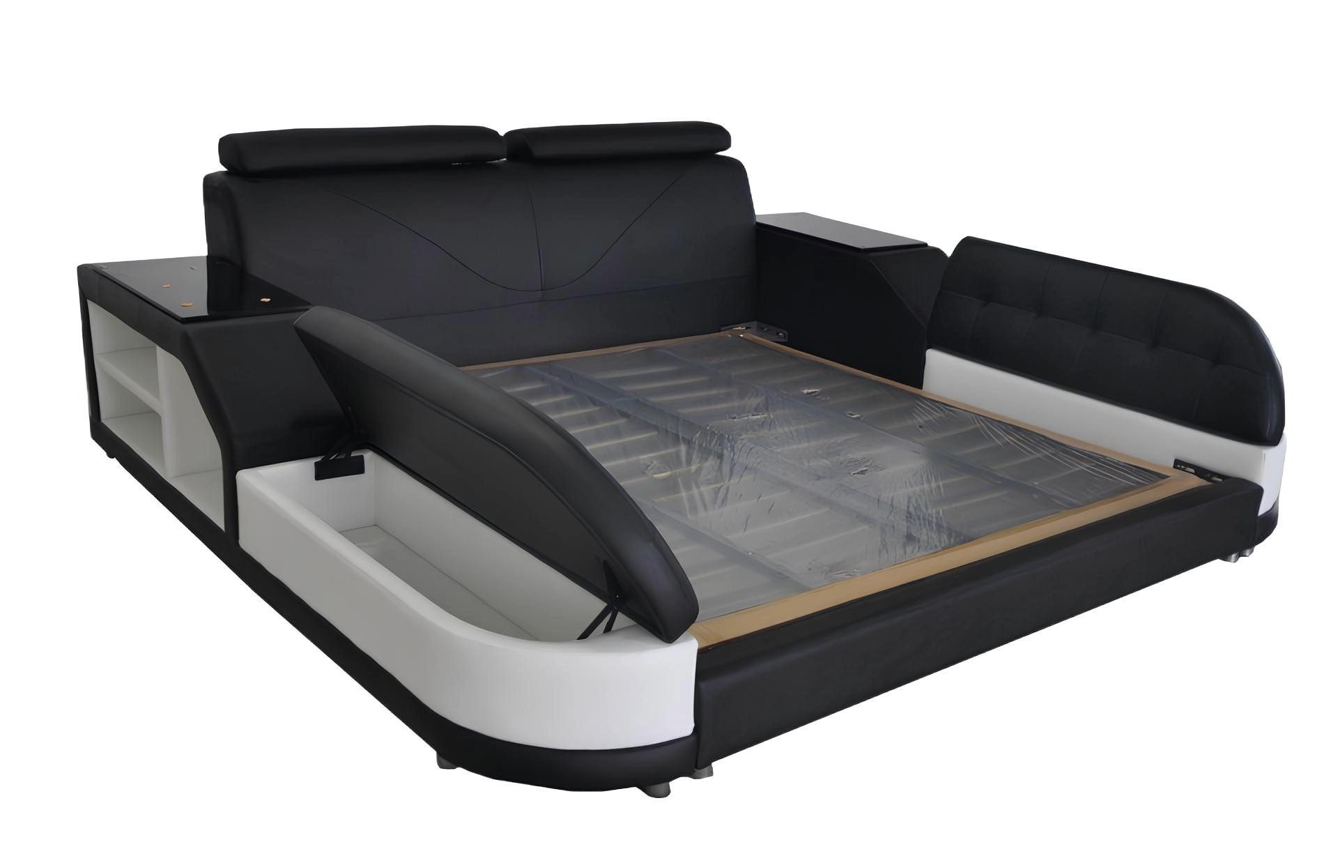 JVmoebel Polsterbett Design Luxus Bett Polster Ehe Hotel Moderne Кровати Leder 180/200 (1-tlg), Made in Europa