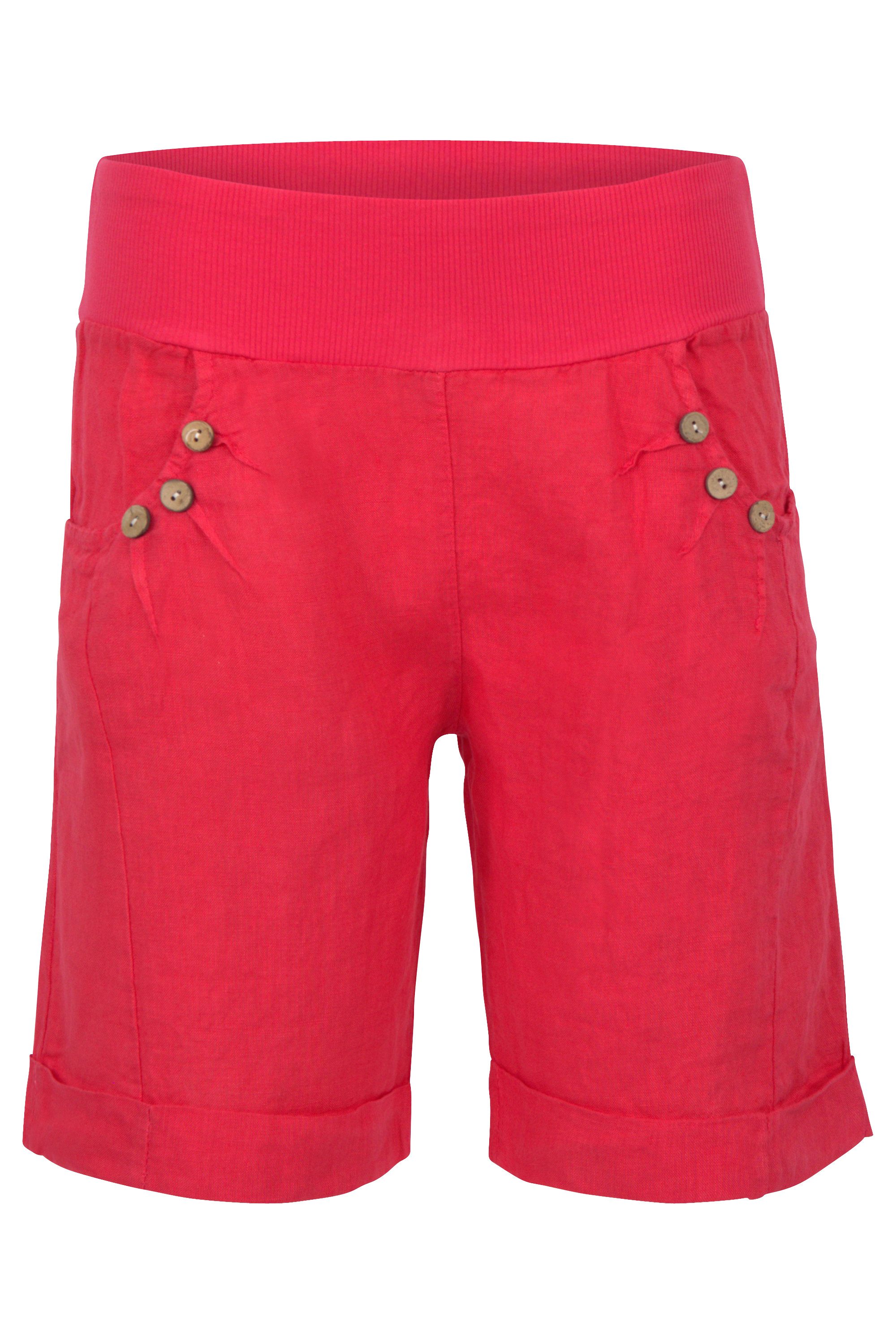 Leinenhose malito Damen Bermuda aus Leinen, Shorts für den Strand, lässige