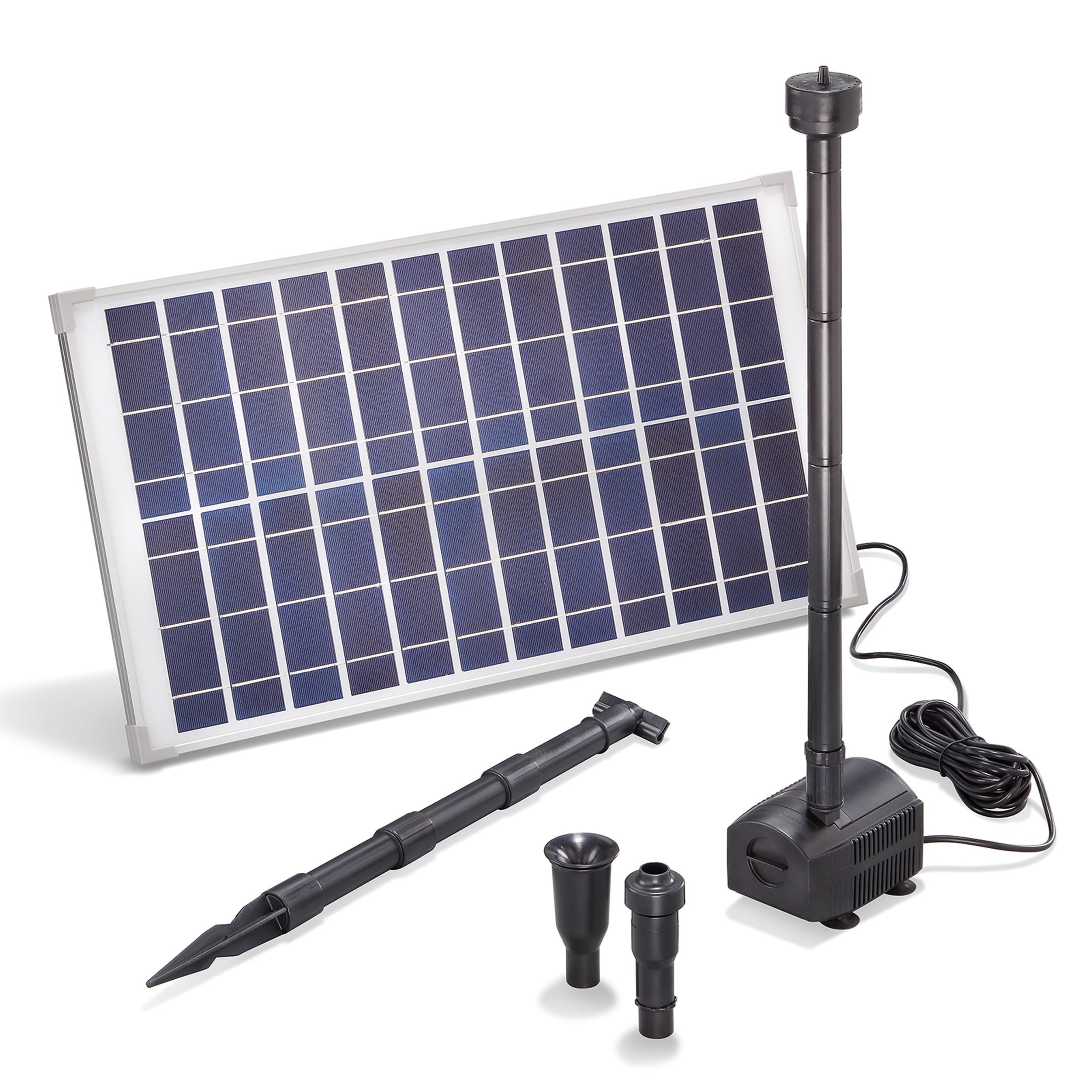 esotec Solarpumpe 25/1250 Teichpumpen-Set 1250l/h, 25Wp Solarmodul, Sprinklersatz 101915 (Komplettset)