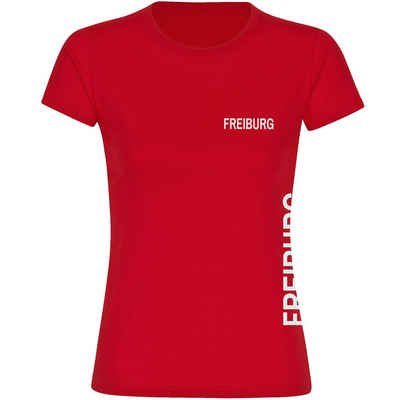 multifanshop T-Shirt Damen Freiburg - Brust & Seite - Frauen
