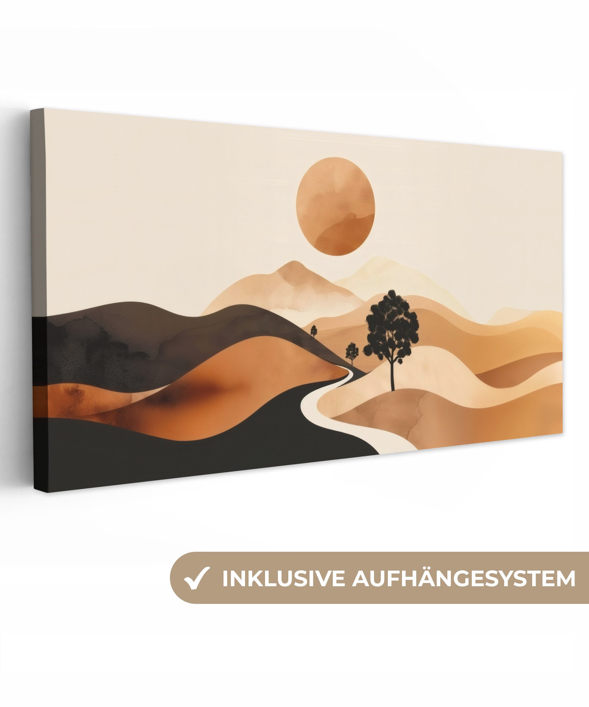 OneMillionCanvasses® Leinwandbild Panorama Sonne - Hügel günstig online kaufen