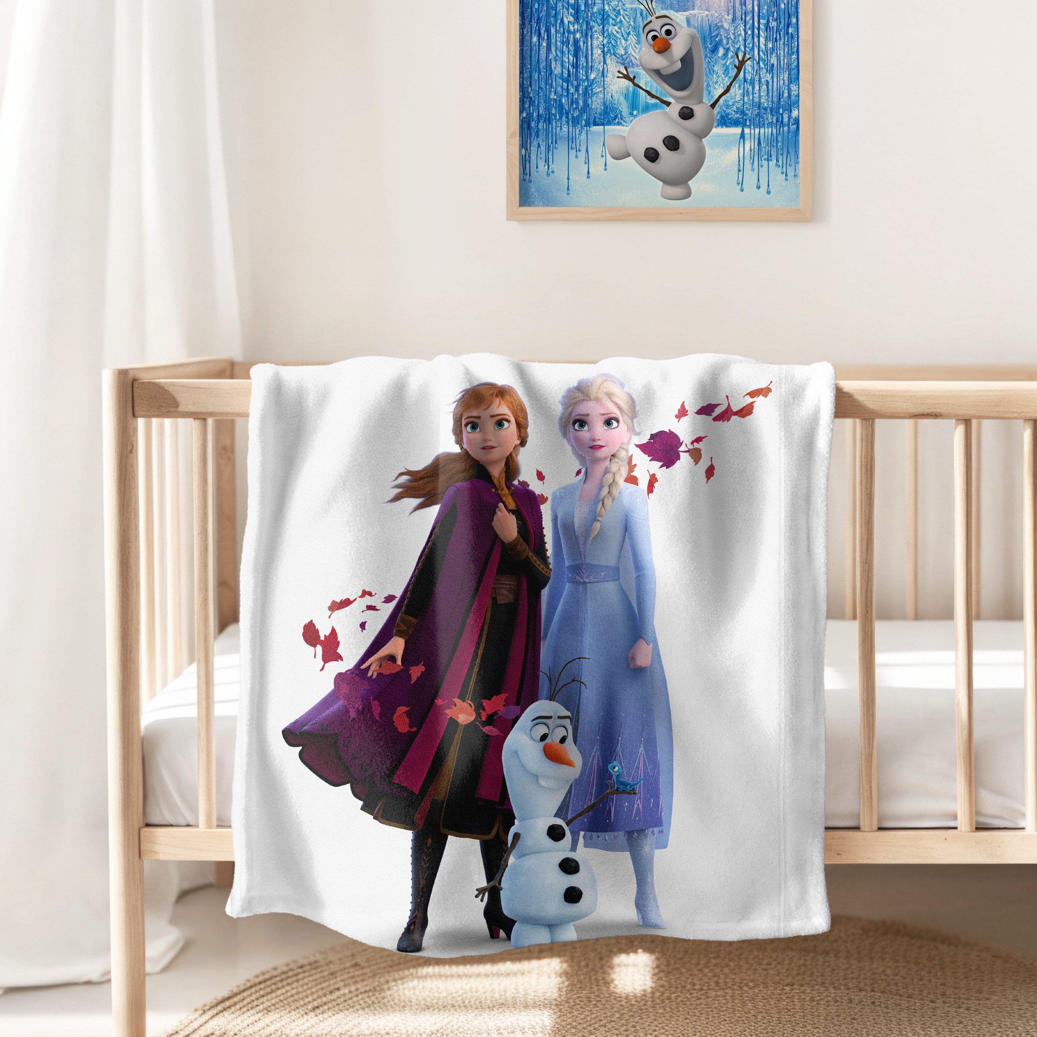 Kinderdecke Eiskönigin Disney 130x170 cm, weich und kuschelig, Coral Fleece günstig online kaufen