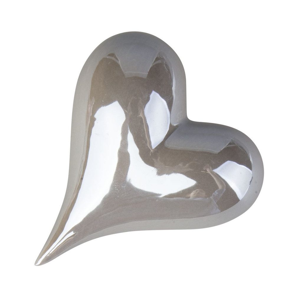 MICA Dekofigur Deko Herz geschwungen - grau - aus Keramik - ca. 9 x 8 x 4 c günstig online kaufen