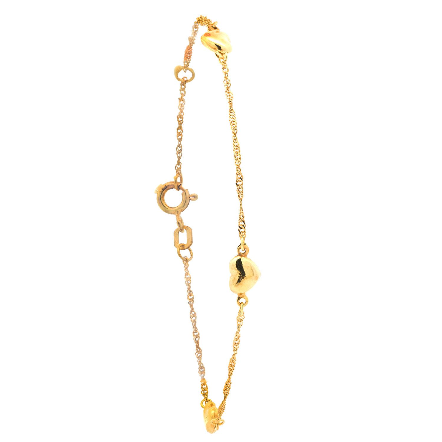 HOPLO Goldarmband Goldkette Singapurkette Länge 19cm - Breite 1,2mm - 333-8 Karat Gold, Made in Germany