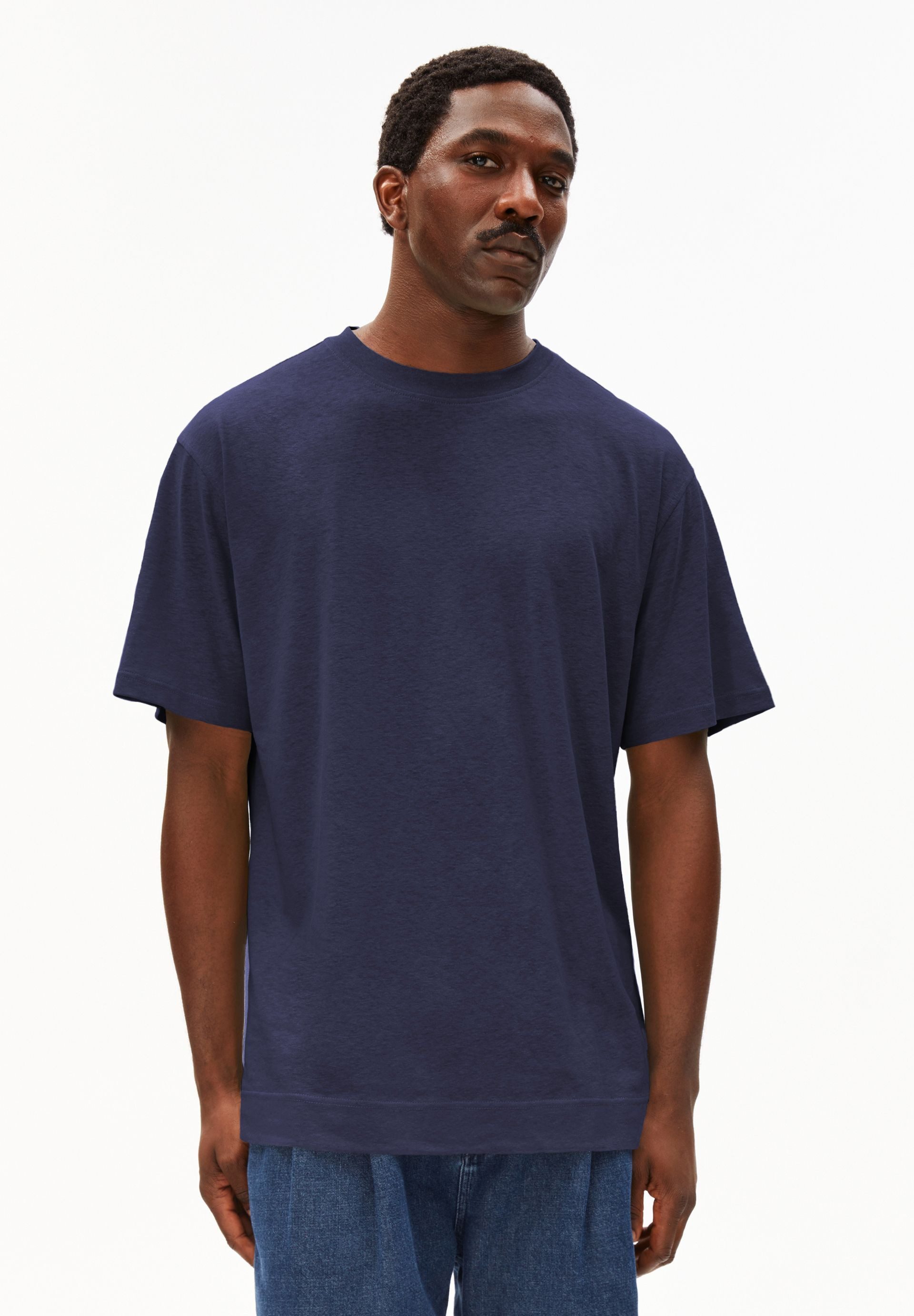 T-Shirt MAARKOS LINEN T-Shirt aus Baumwoll-Leinen-Mix