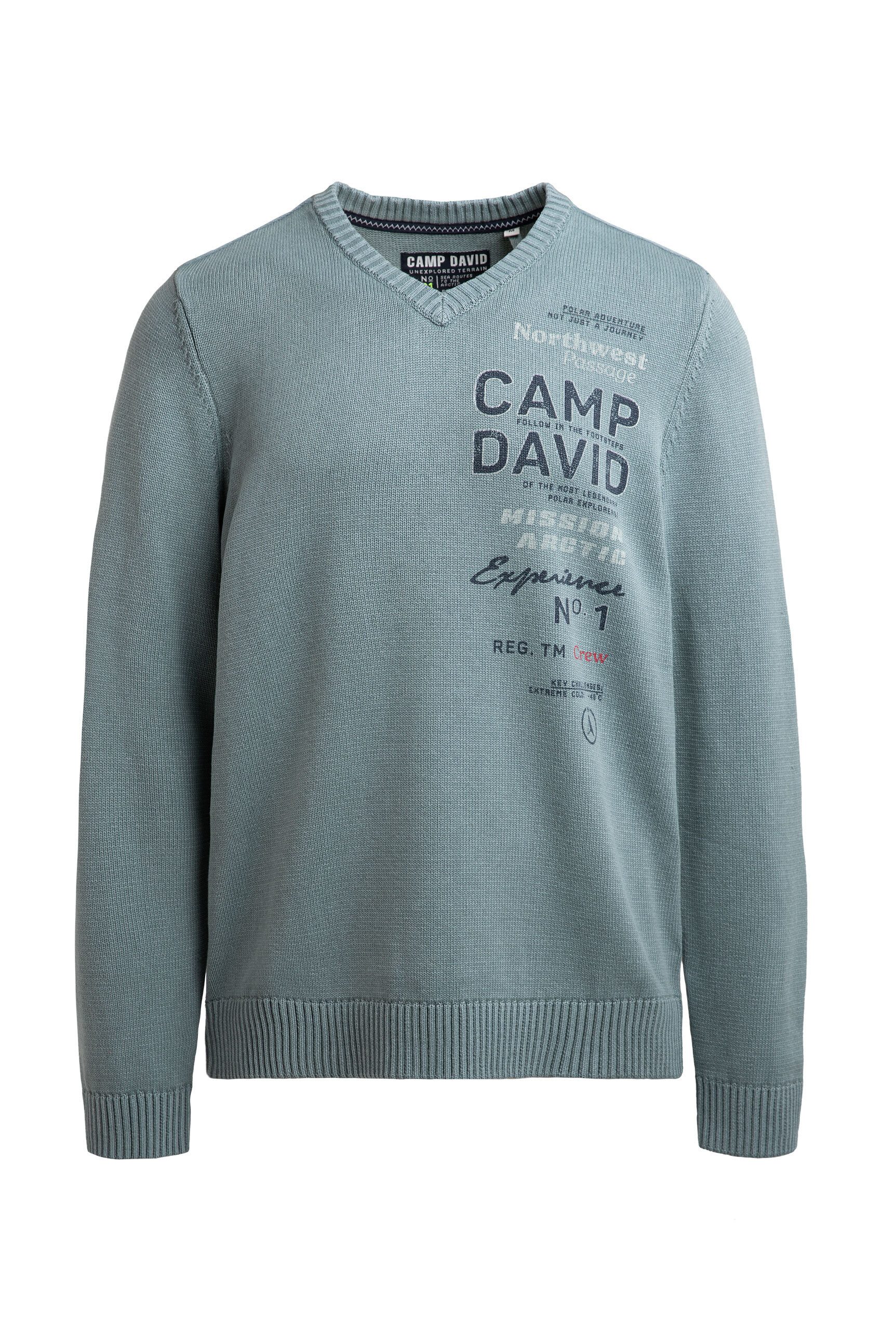 CAMP DAVID V-Ausschnitt-Pullover aus Baumwolle günstig online kaufen
