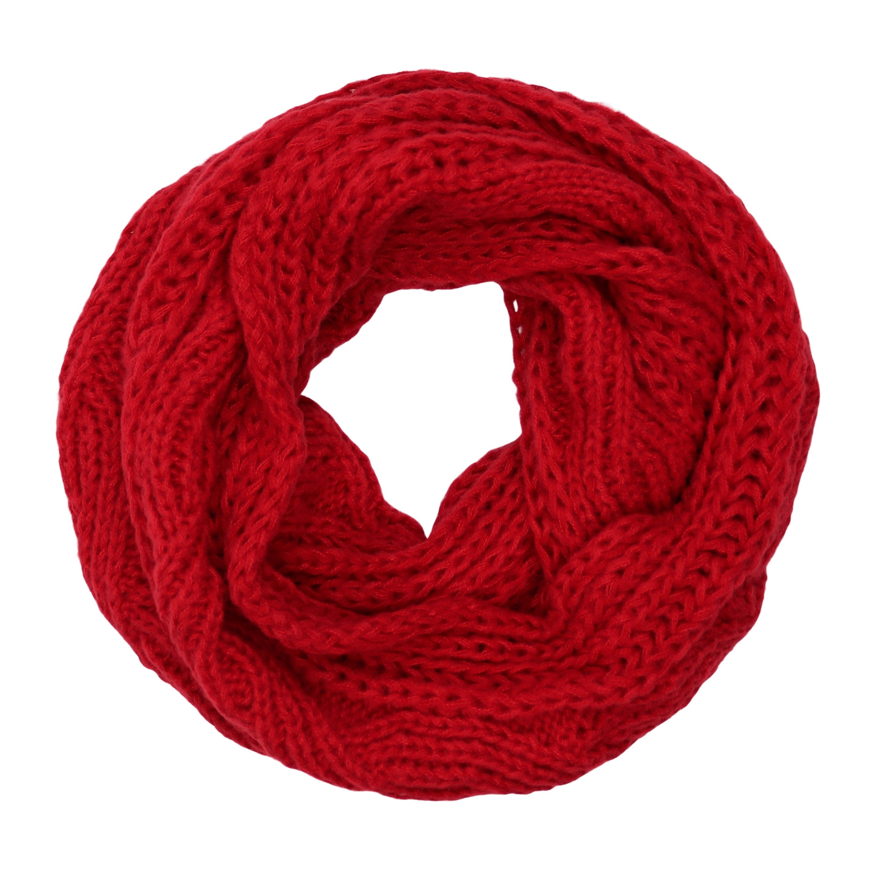 MIRROSI Loop Damen Strick Loopschal mit Zopfmuster, (zweimal um den Hals wichelbar), Damen Halstuch Stola ideal für Frühling, Herbst oder Winter