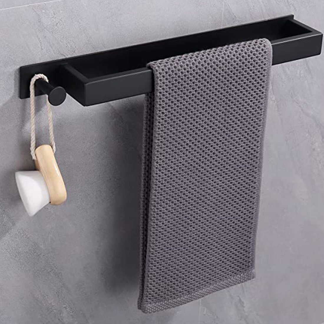 Haiaveng Handtuchhalter Handtuchhalter, Badezimmer Handtuchhalter mit einer Stange, Handtuchhalter Selbstklebend Ohne Bohren 40CM