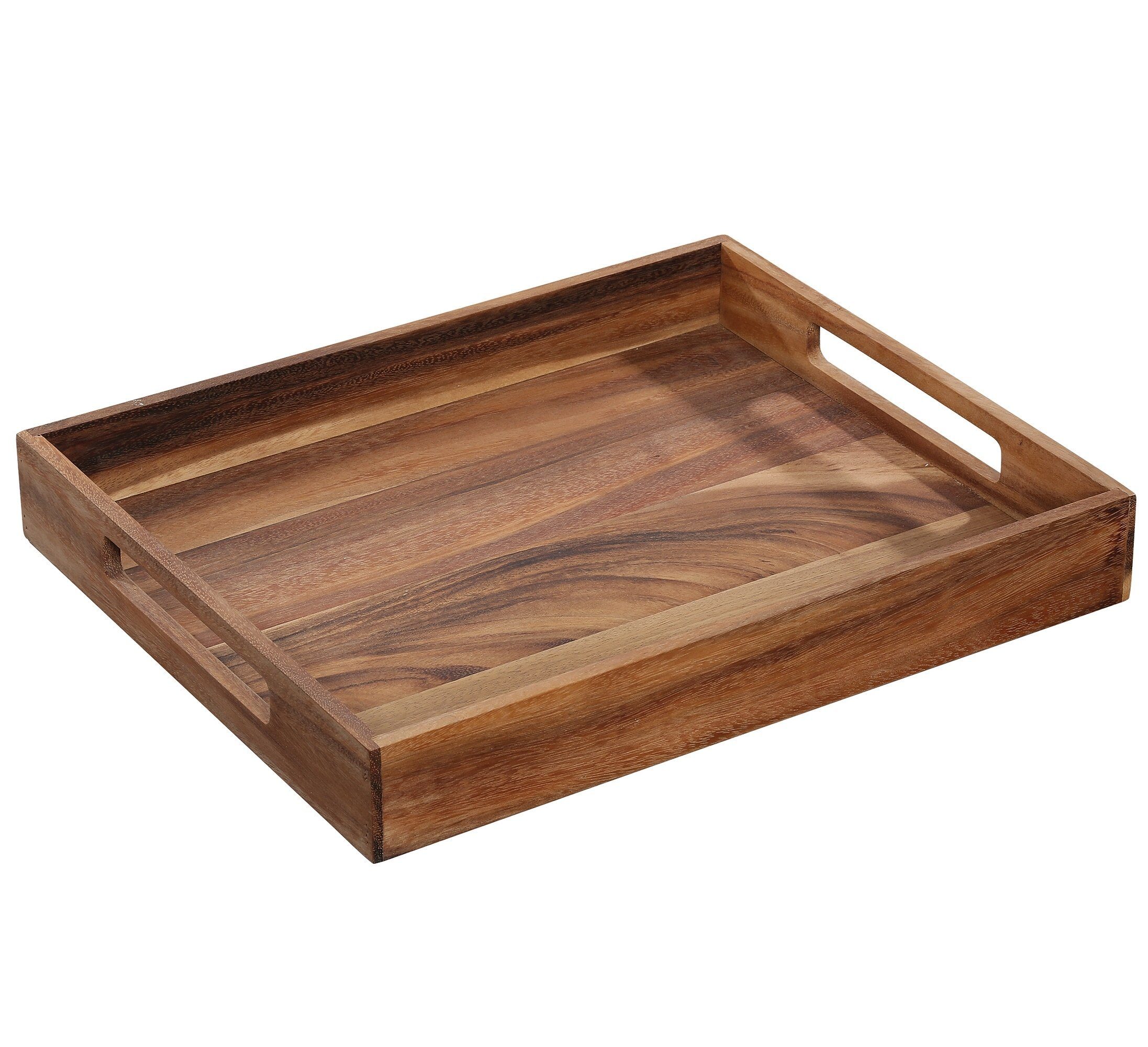 ZASSENHAUS Dekotablett Holztablett Tablett Serviertablett Frühstückstablett Akazie