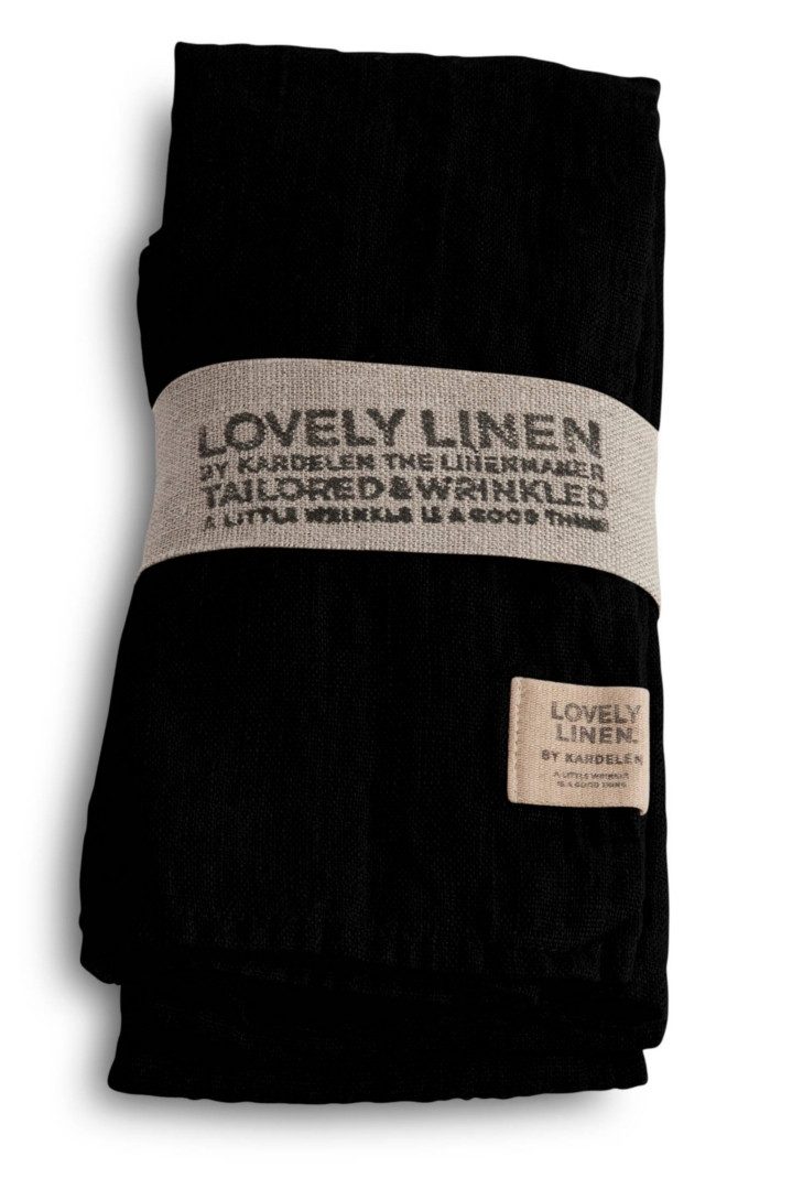 Lovely Linen Stoffserviette Linen Lovely Serviette Leinen black (1 Stück)