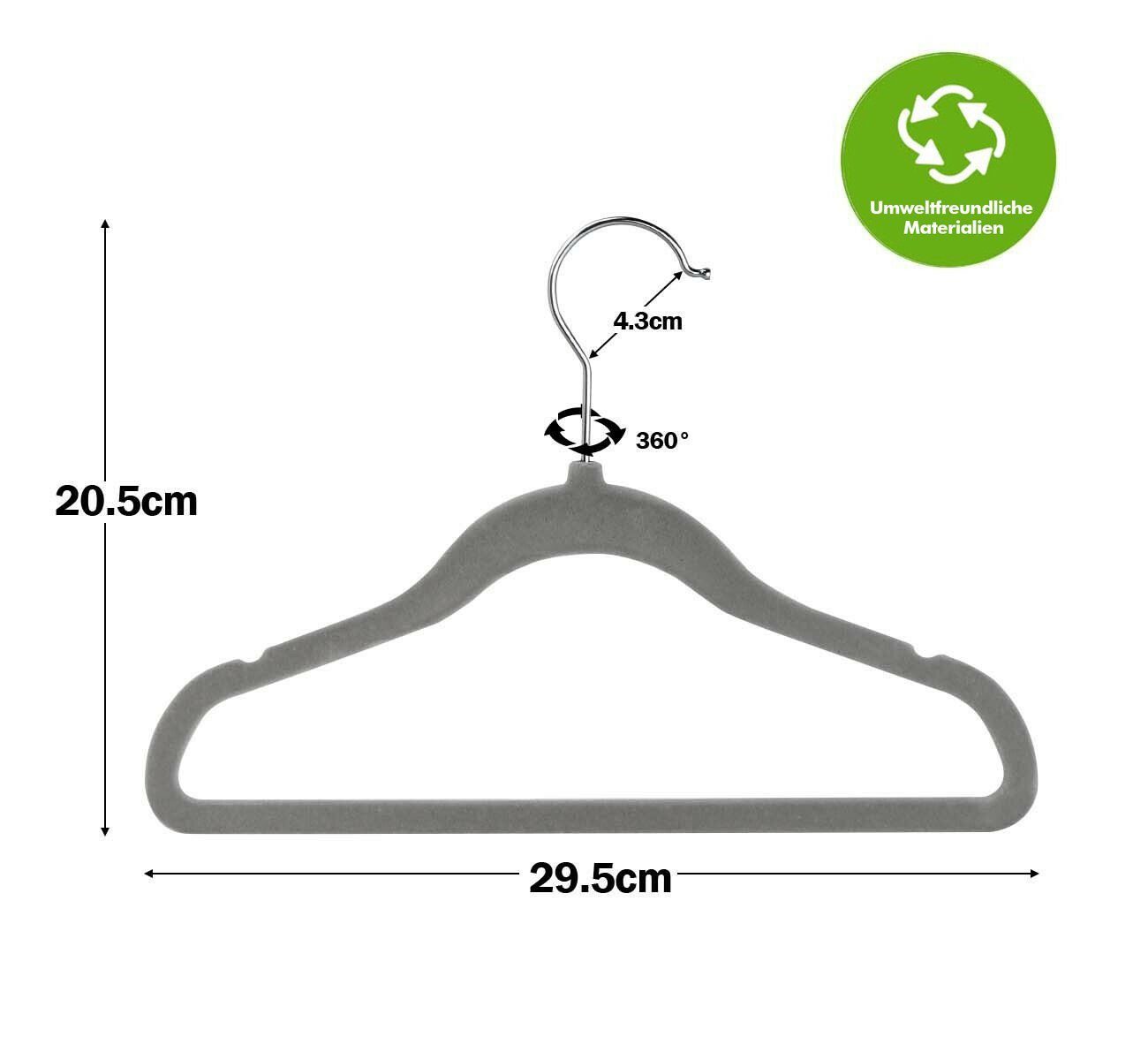 ElitVita Kleiderbügel 10-100 Stück Kinder Kleiderbügel, Samt, Anti-Rutsch, günstig online kaufen