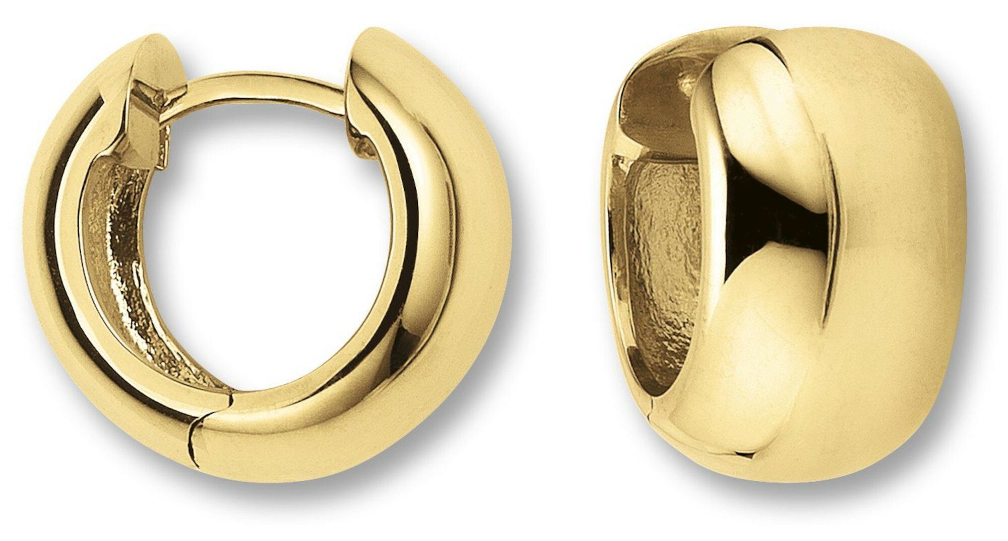 Fashion 585 ECHT GOLD *** 1 Paar kleine Creolen Ohrringe schlicht glänzend  11 mm €210.8