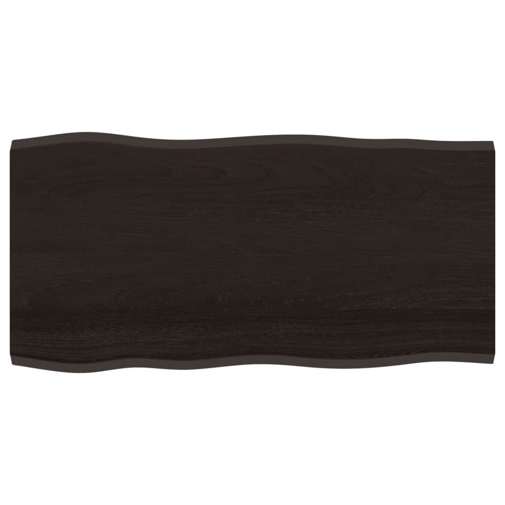 vidaXL Tischplatte Tischplatte 100x50x2 cm Massivholz Eiche Behandelt Baumkante (1 St)