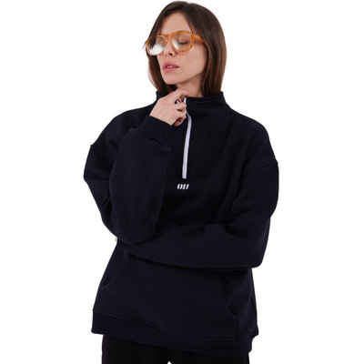 COFI Casuals Sweater Zipper Damen Sweater Cotton Sweatshirt halbem Reißverschluss