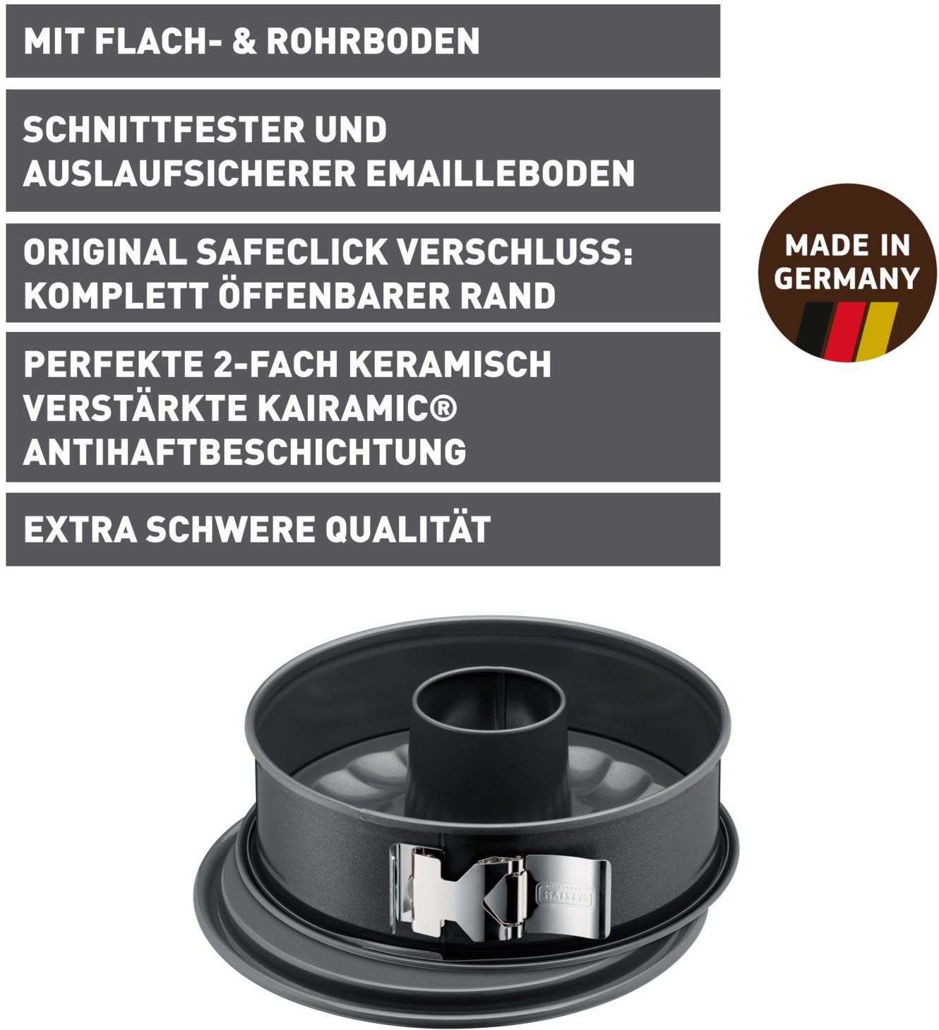 Kaiser Backformen Springform La Forme Plus, schnittfest, backofenfest, auslaufsicher, Made in Germany